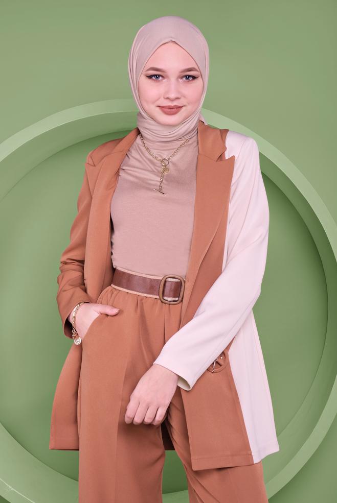 Hijab clothing TABA BELTED JACKET  41469  - ALVİNA