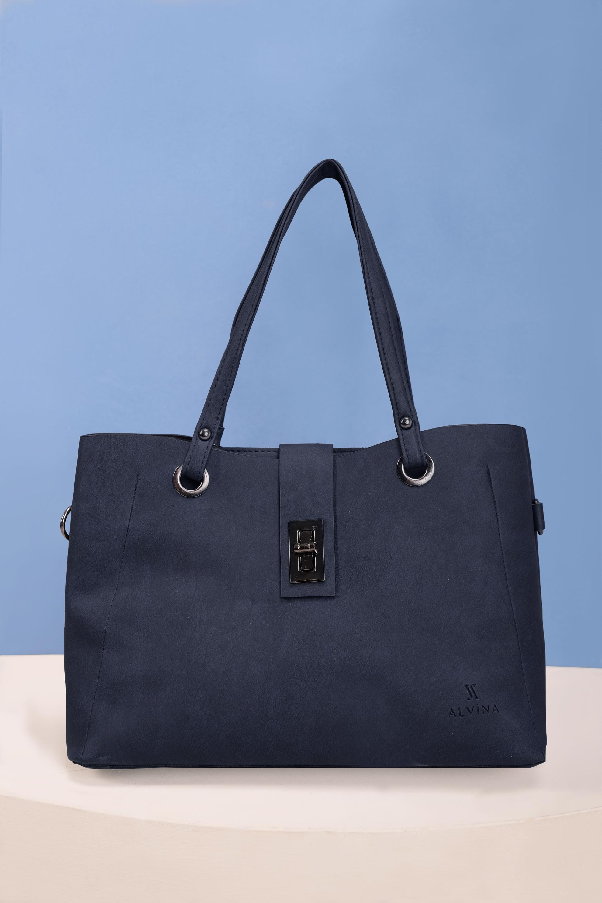 Tesettür giyim LACİVERT ALVİNA TOTE ÇANTA 5015 