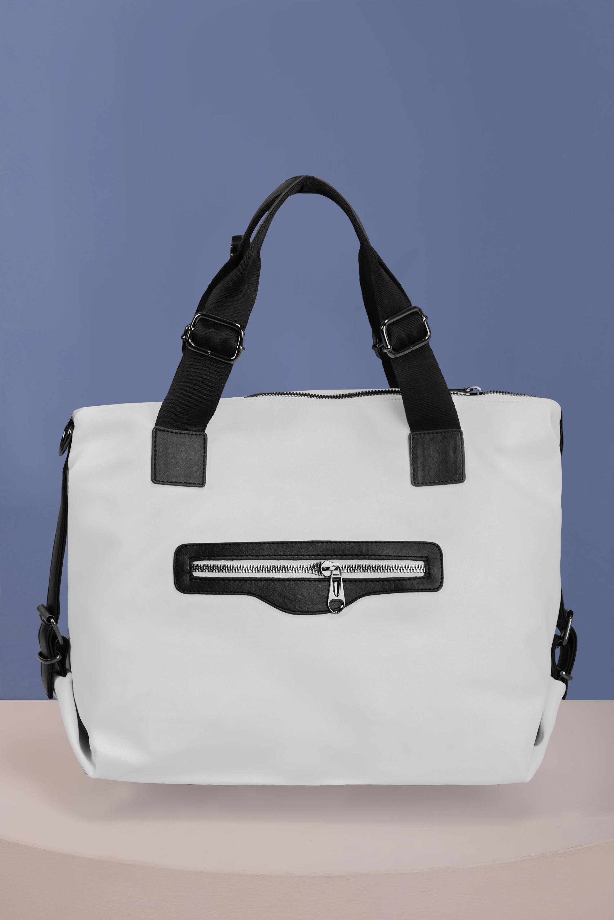 Tesettür giyim BEYAZ ALVİNA CEP VE FERMUAR DETAYLI ÇANTA 5065 