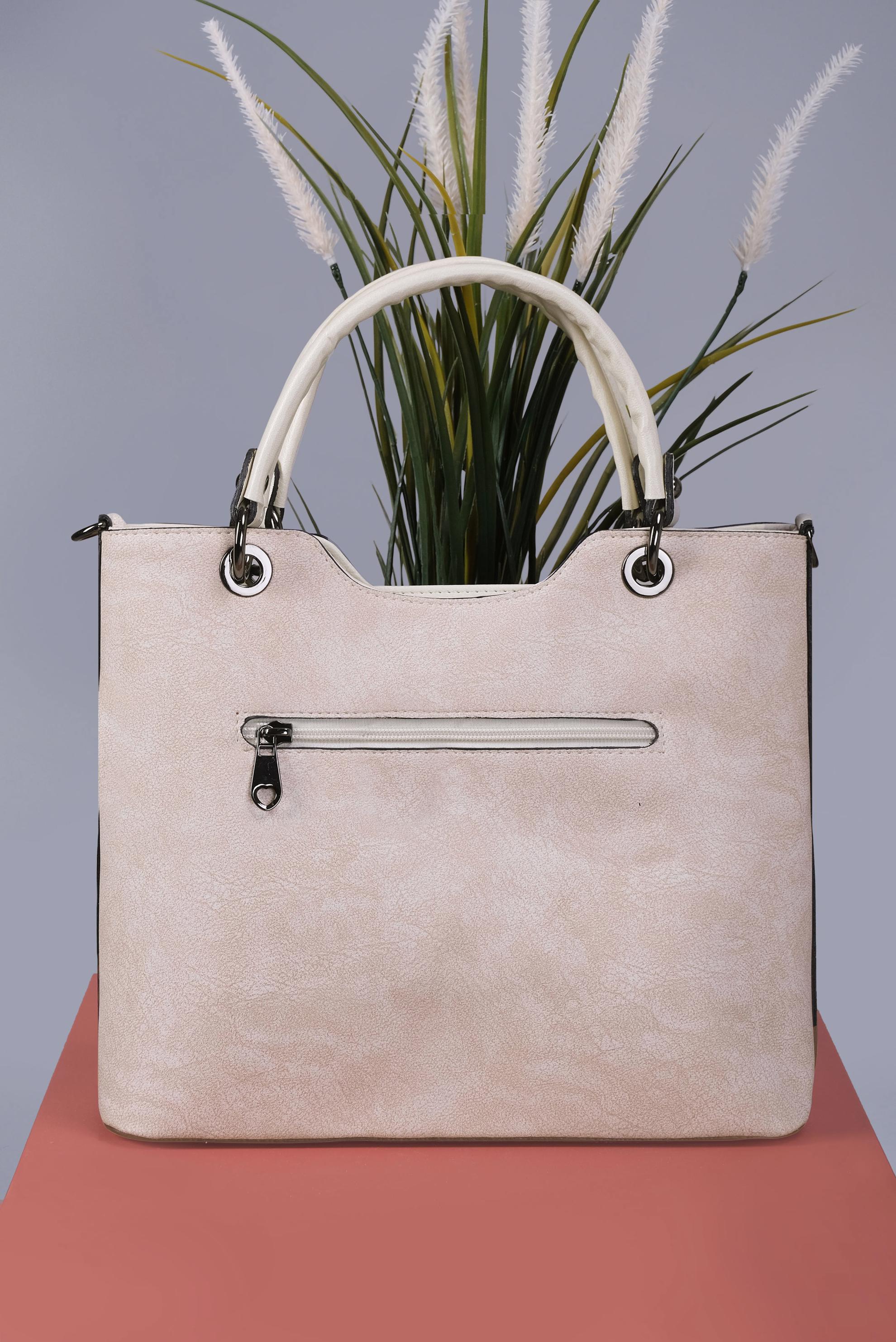 Tesettür giyim BEYAZ ALVİNA AKSESUAR DETAYLI ÇANTA 5068 