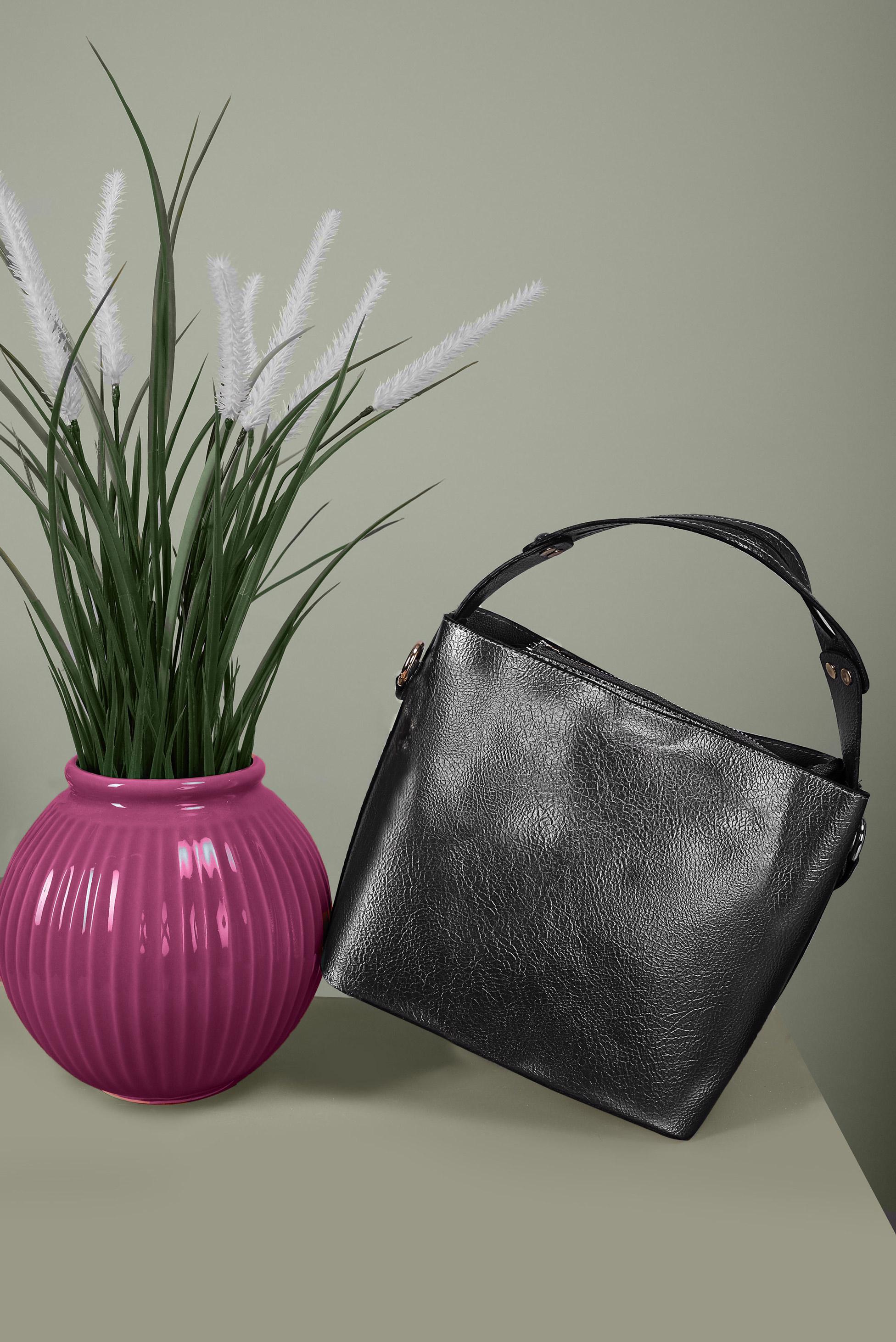 Tesettür giyim SİYAH ALVİNA ZİNCİR DETAYLI DERİ ÇANTA 5070 