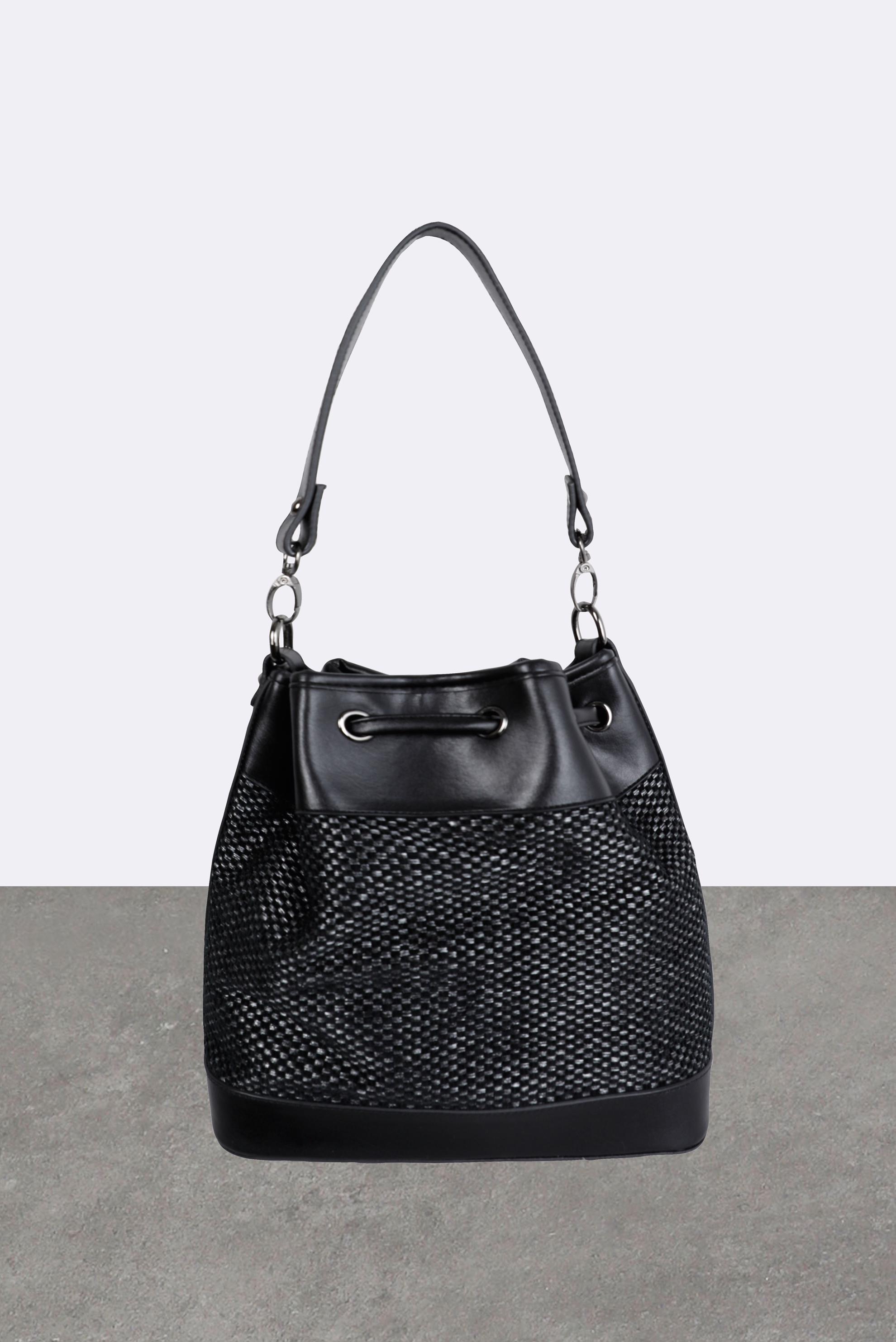 Tesettür giyim SİYAH ALVİNA KANVAS ÇANTA 5078 