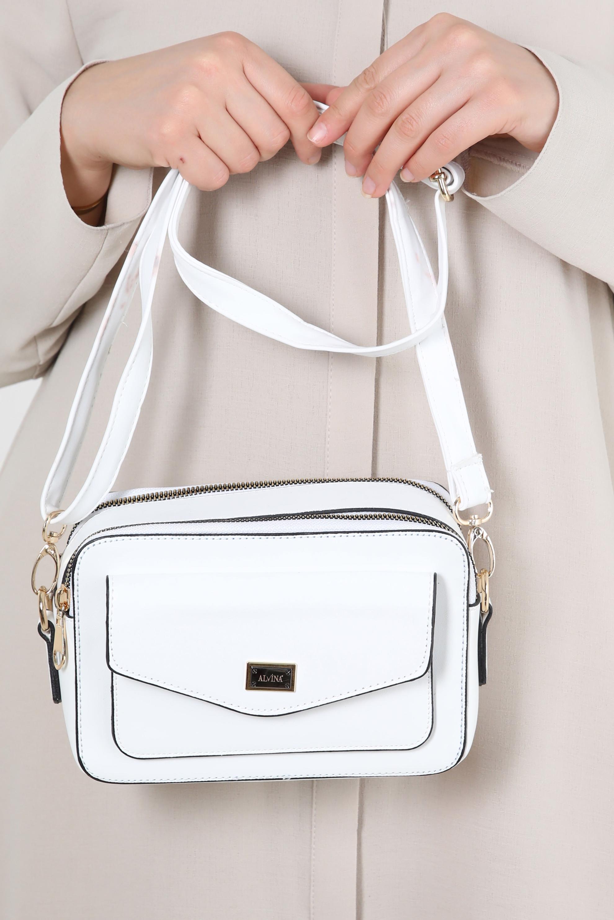 Tesettür giyim BEYAZ ALVİNA ÇANTA 5090 