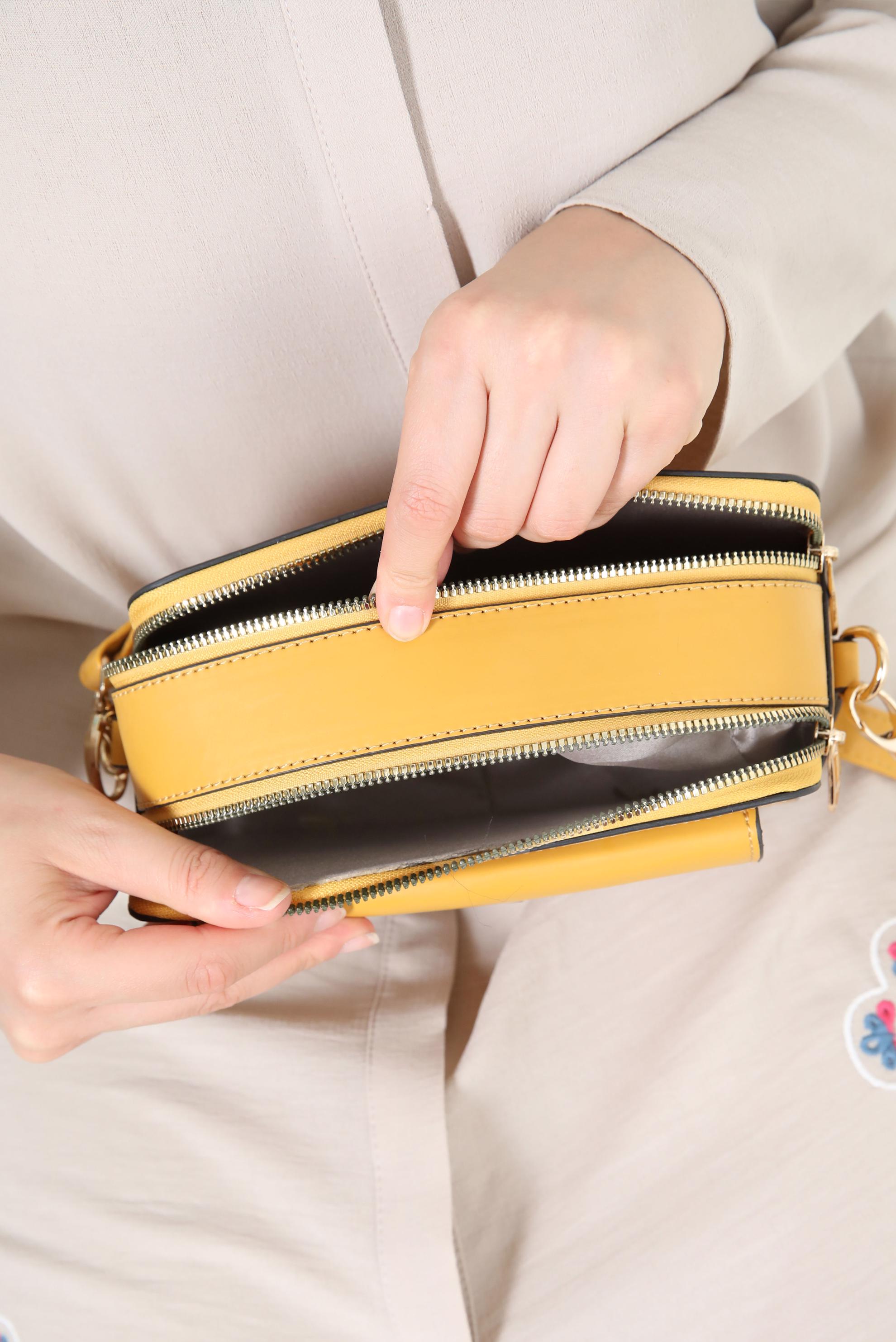 Tesettür giyim SARI ALVİNA ÇANTA 5090 