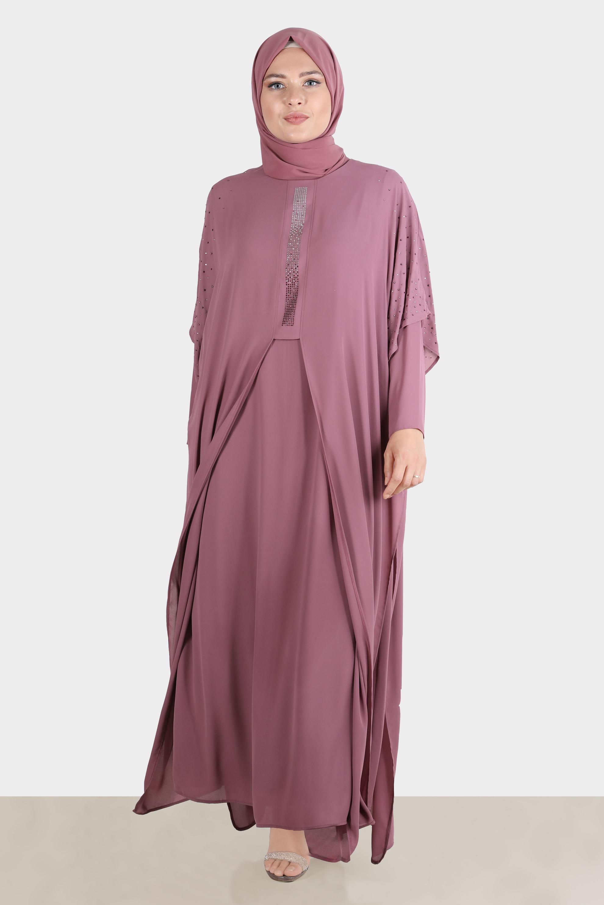 Hijab clothing PINK GEM DETAIL DRESS 20163