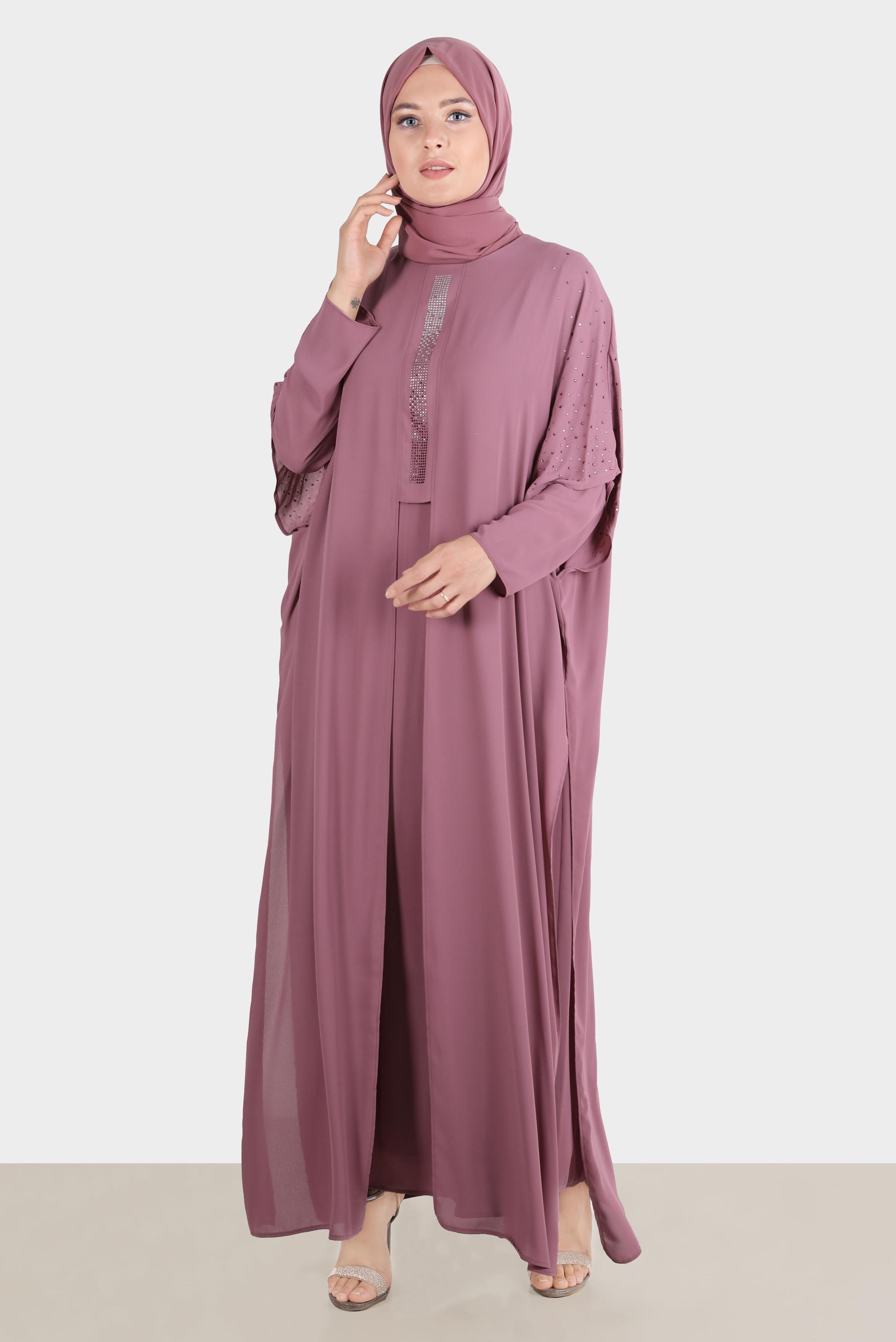 Hijab clothing PINK GEM DETAIL DRESS 20163