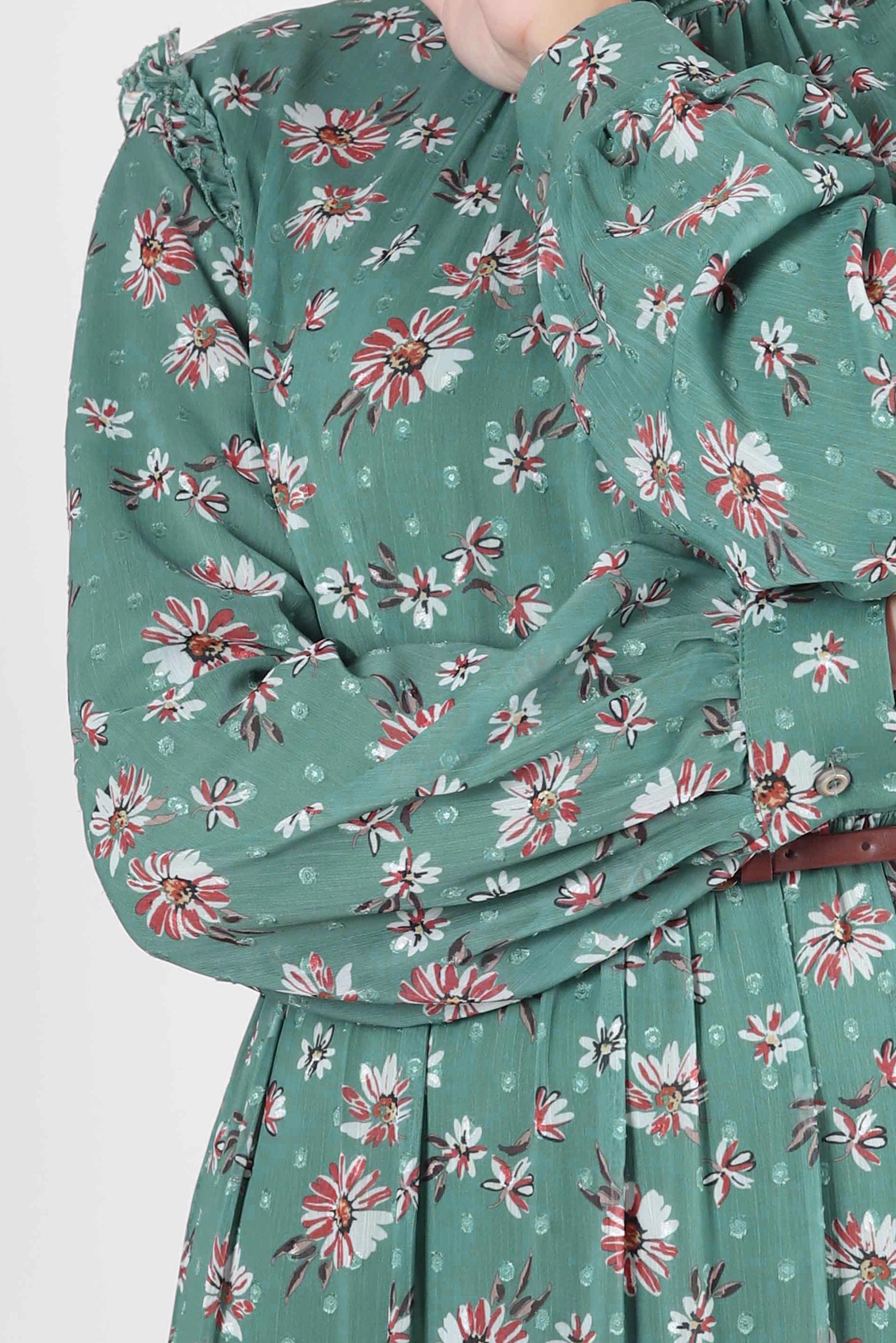 Tesettür giyim YEŞİL 41534-1 YORYO 801039 ELBİSE 38/46 TEK40