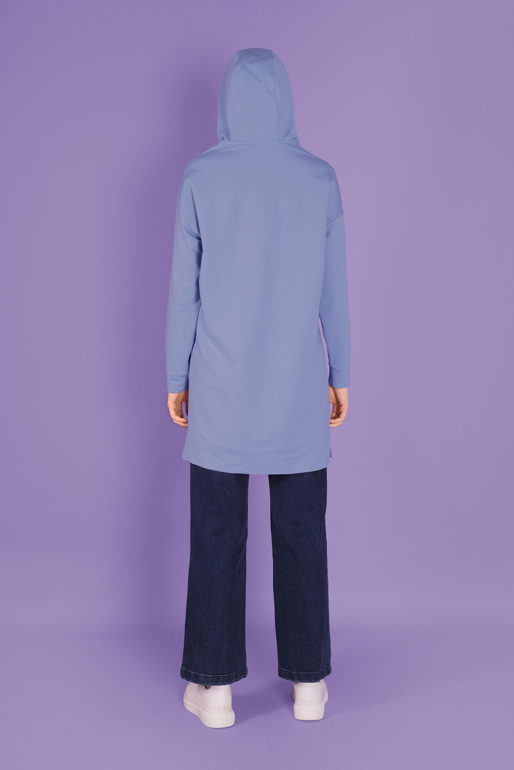 Tesettür giyim MAVİ NAKIŞLI  EŞOFMAN TUNİK 41432 