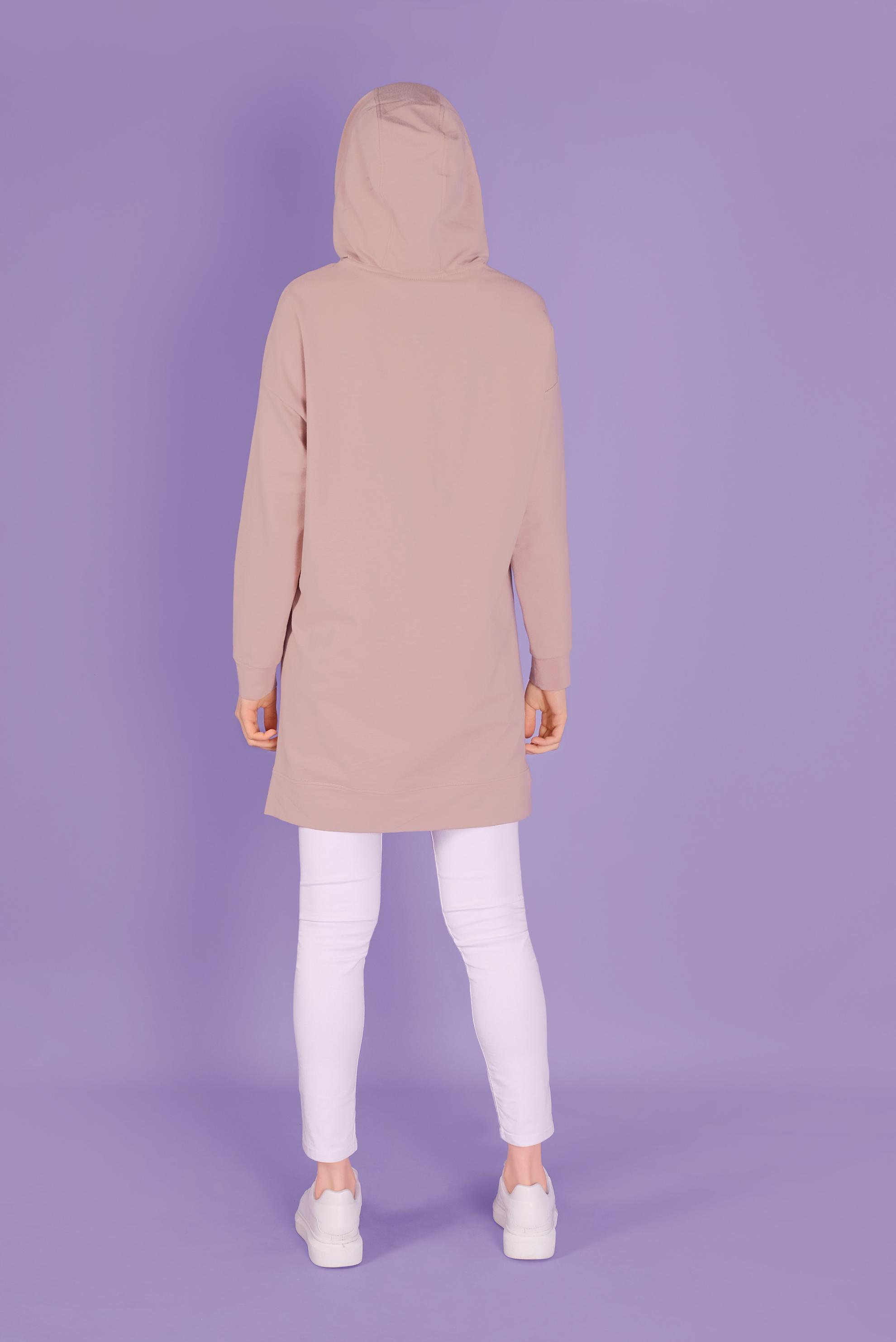 Tesettür giyim PUDRA NAKIŞLI  EŞOFMAN TUNİK 41432 