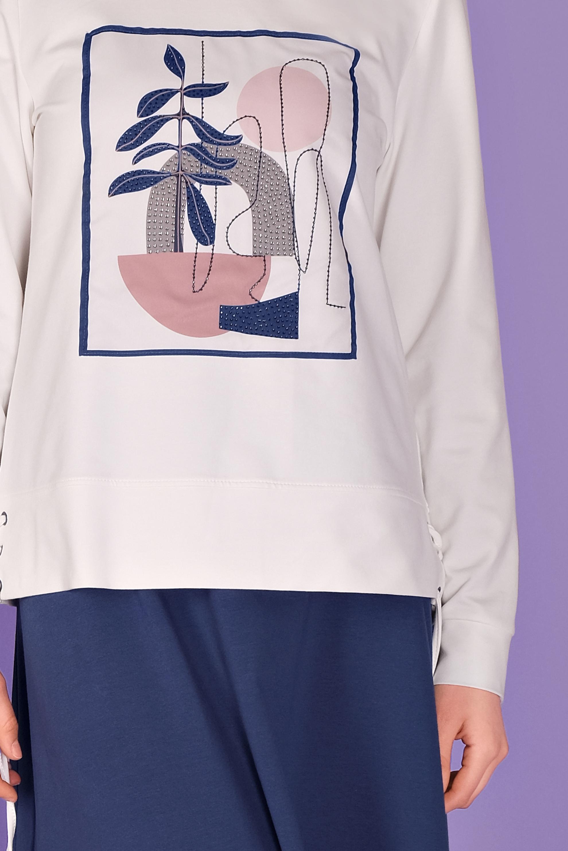 Tesettür giyim LACİVERT BASKILI ETEKLİ EŞOFMAN TAKIM 41434 