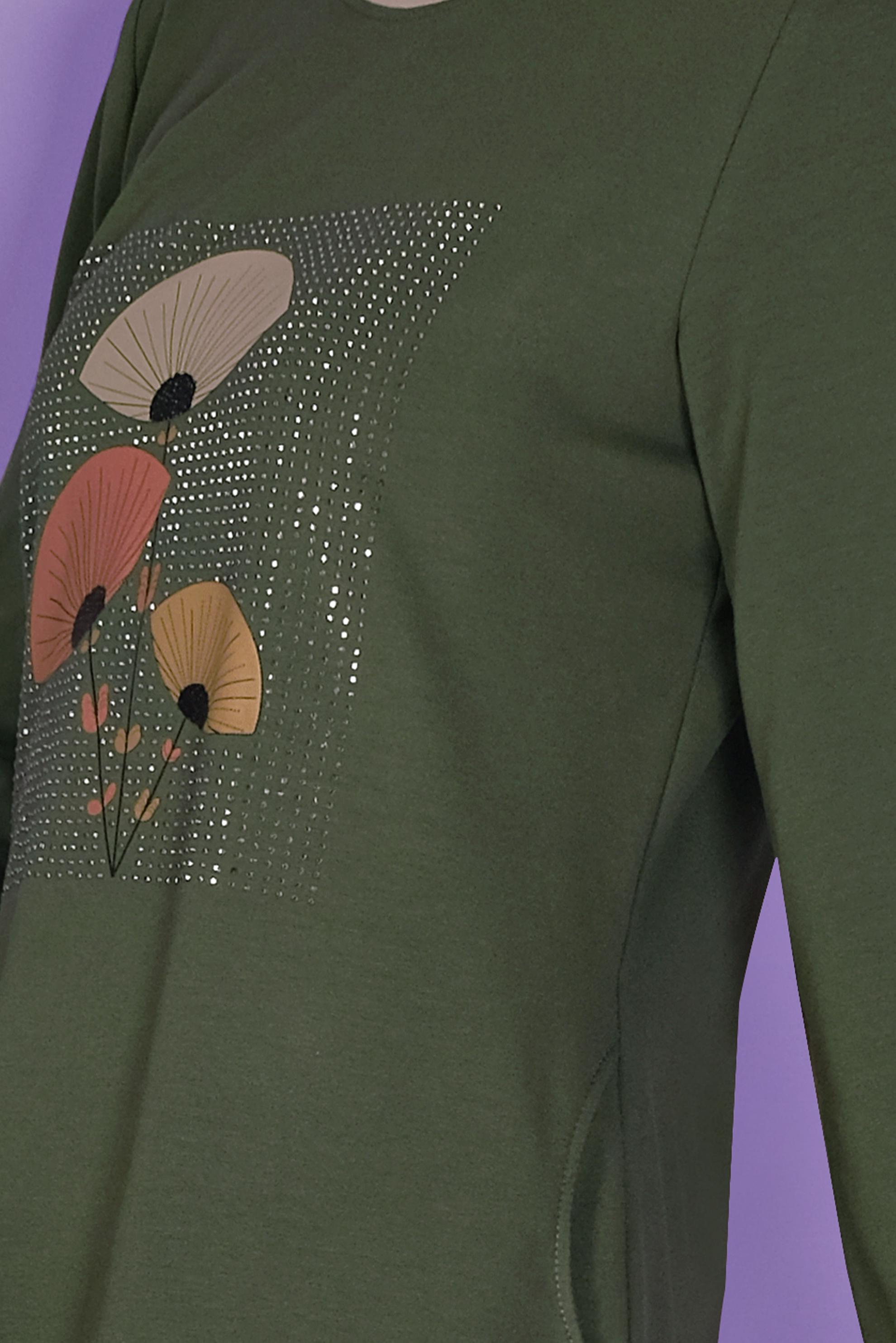 Hijab clothing KHAKI FLORAL TRACKSUIT DRESS 41459 