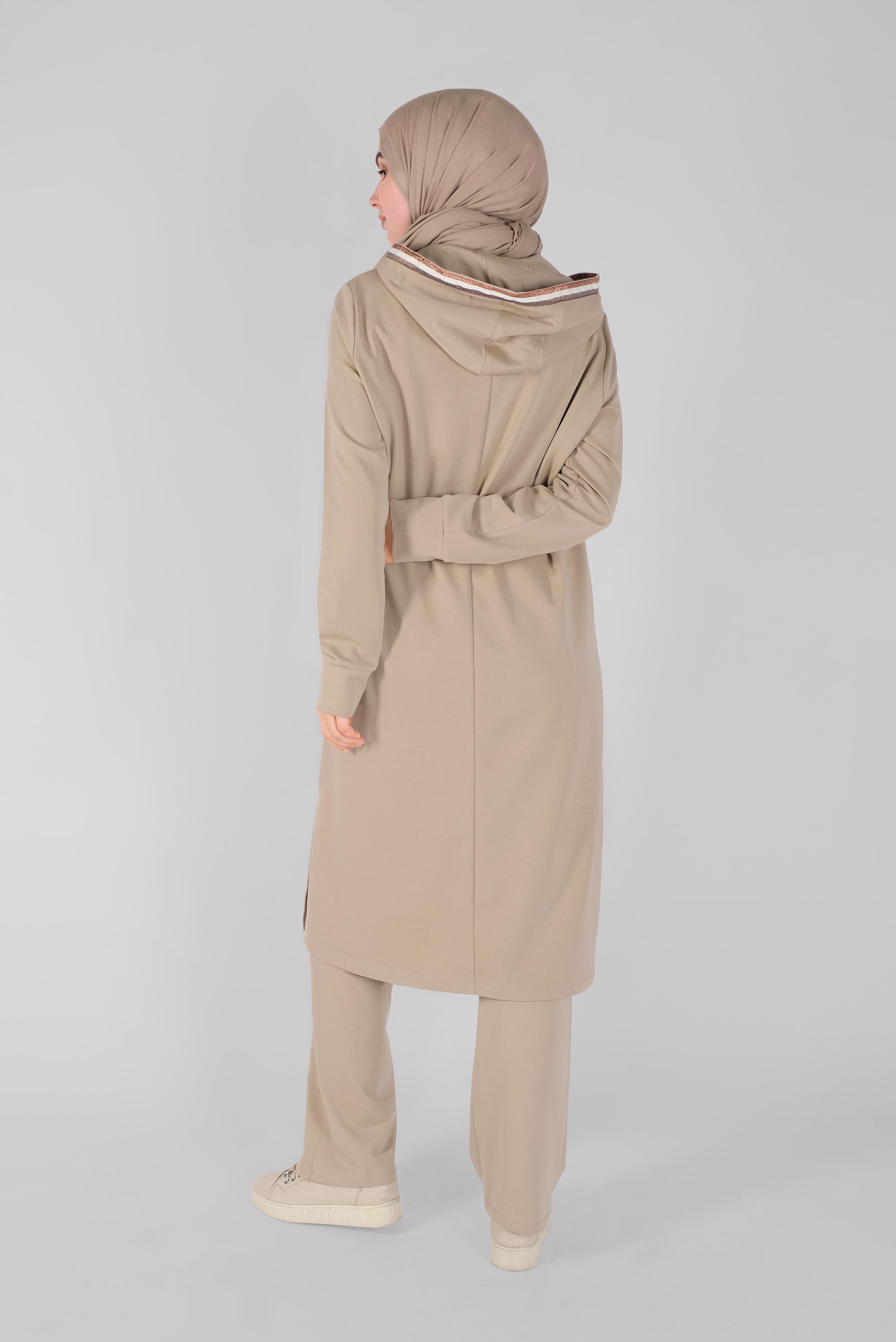 Vêtements hijab BEIGE ENSEMBLE SURVÊTEMENT 2 PIÈCES AVEC PANTALON 41476