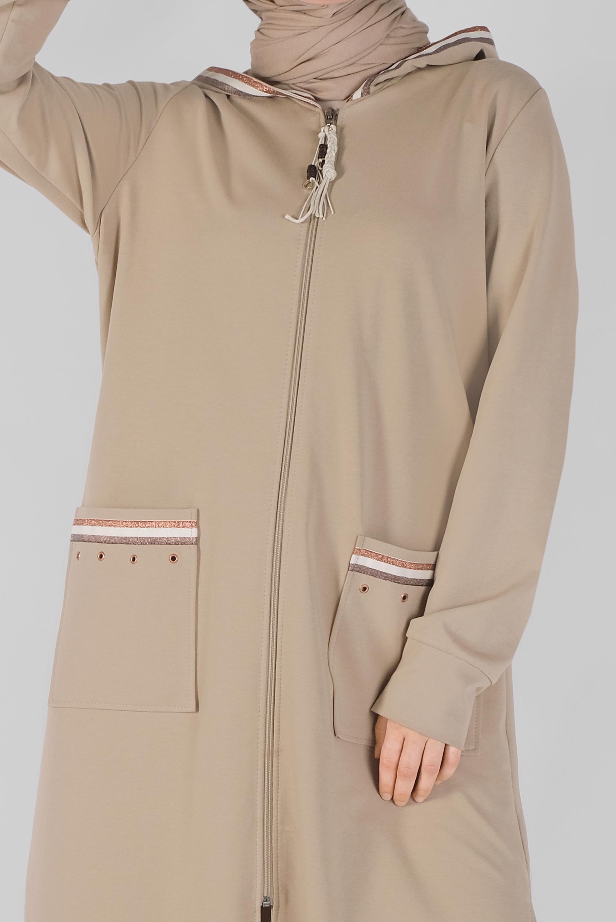 Vêtements hijab BEIGE ENSEMBLE SURVÊTEMENT 2 PIÈCES AVEC PANTALON 41476