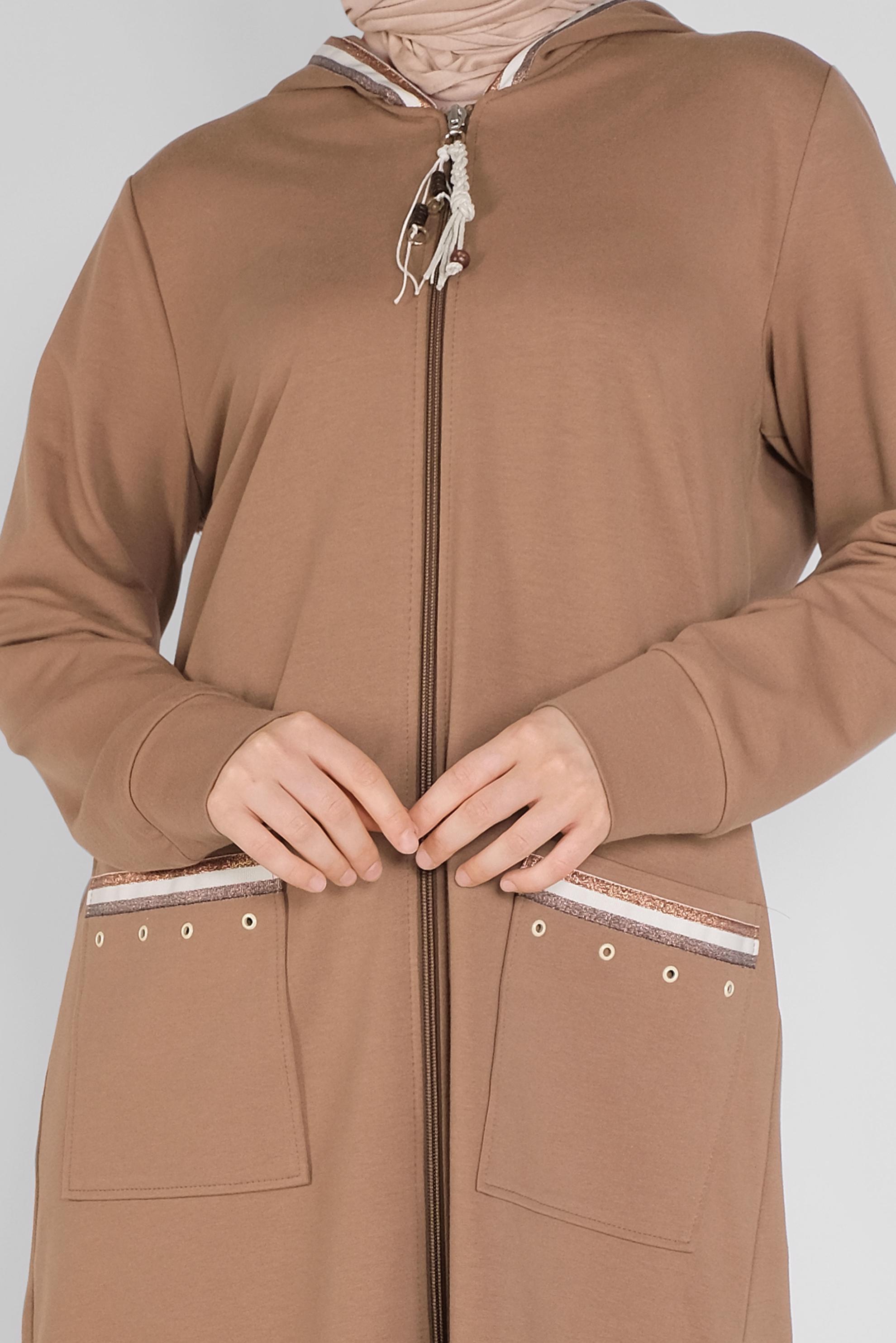 Hijab clothing BROWN 2-PIECE TRACKSUIT SET WITH PANTS 41476 