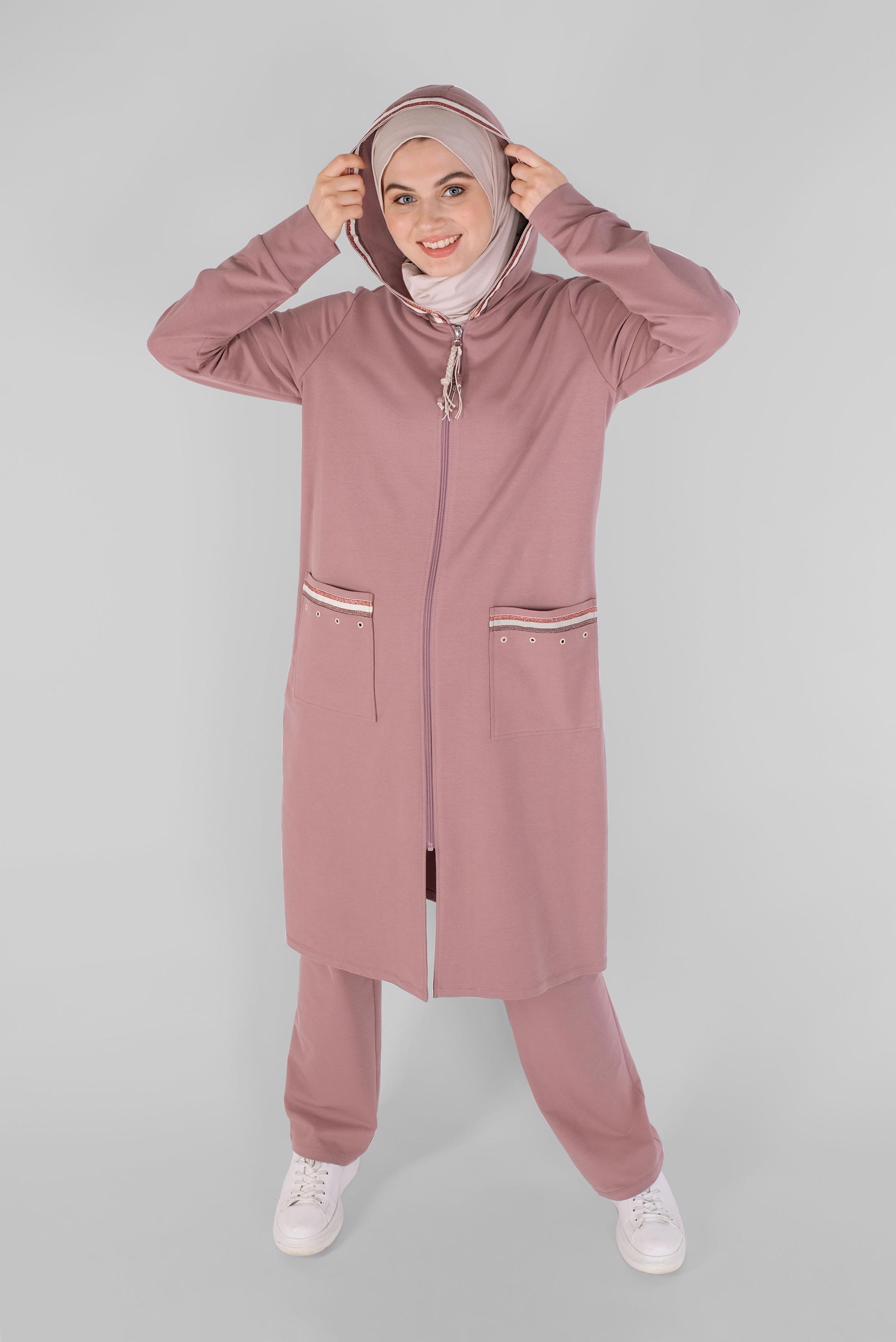 Hijab clothing PINK 2-PIECE TRACKSUIT SET WITH PANTS 41476 