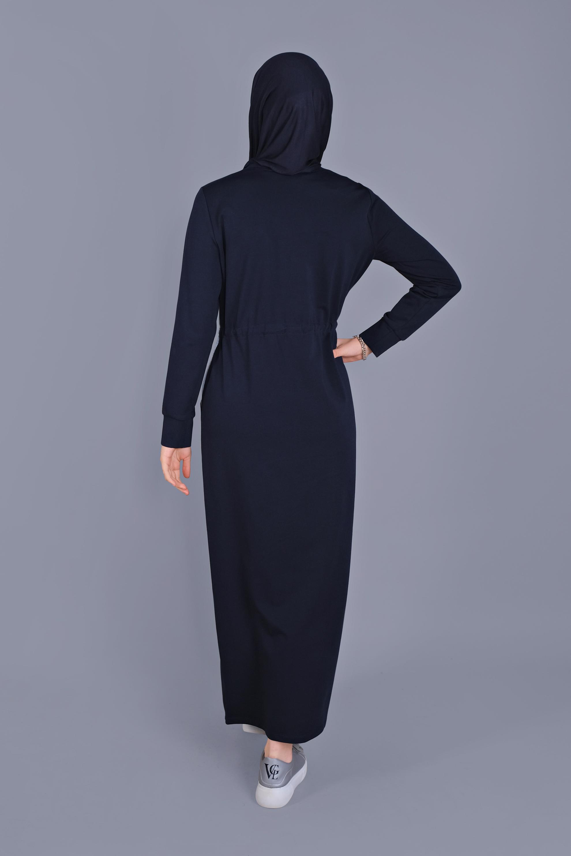 Hijab clothing NAVY BLUE TRACKSUIT DRESS 41481 