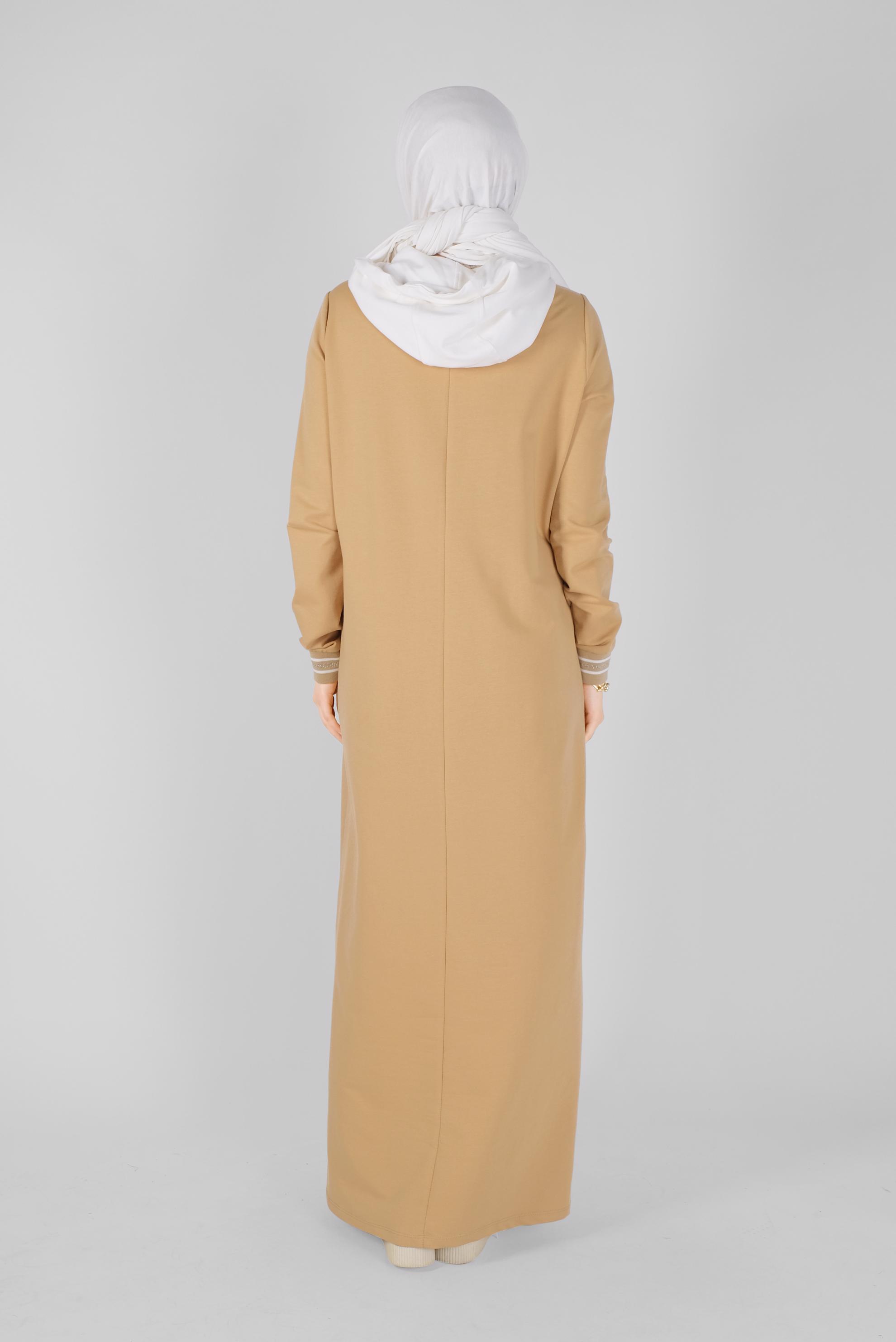 Vêtements hijab BRUN ROBE DE SURVÊTEMENT À CAPUCHE 41514 
