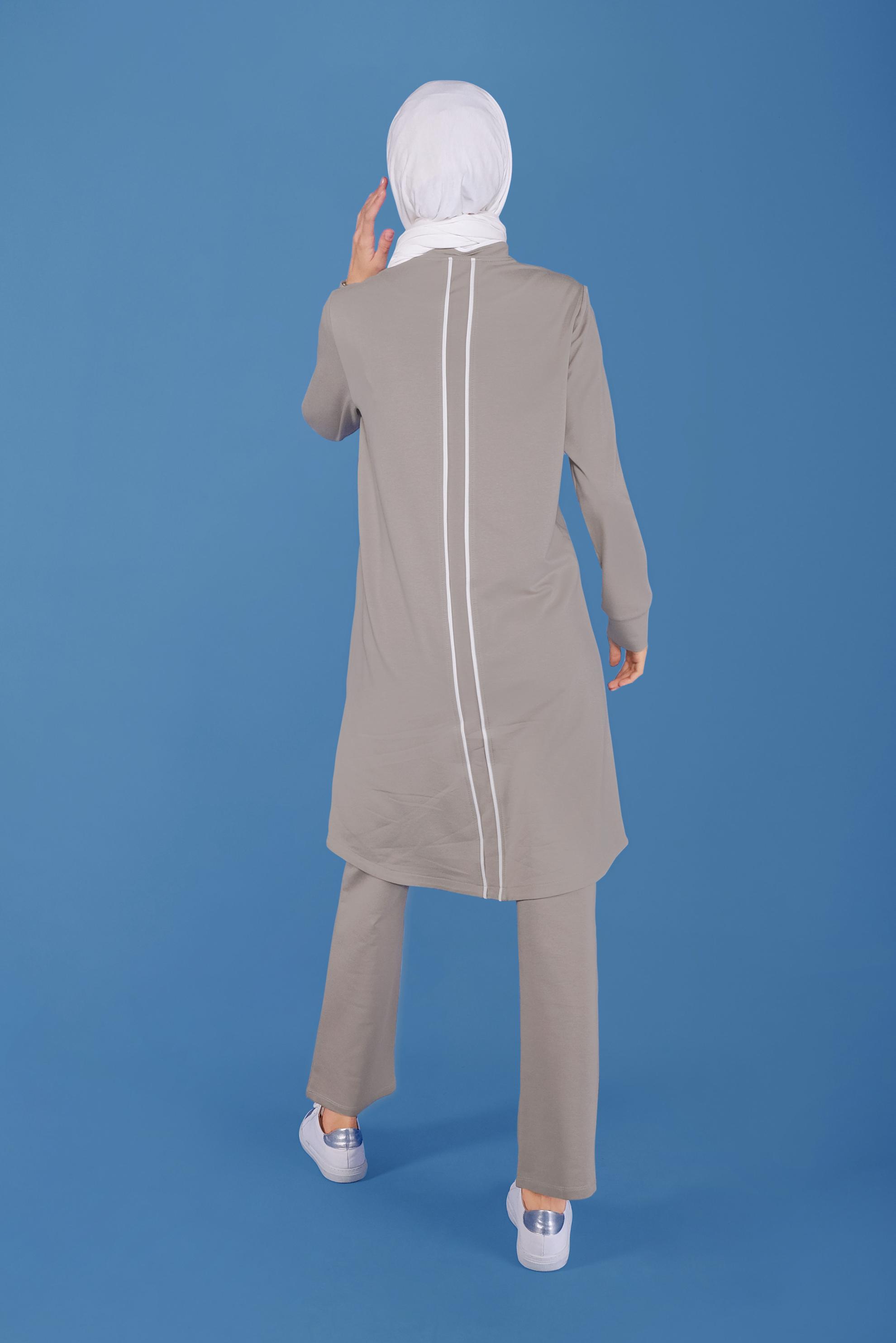 Vêtements hijab BRUN ENSEMBLE DE SURVÊTEMENT 2 PIÈCES AVEC FERMETURE ÉCLAIR 41515