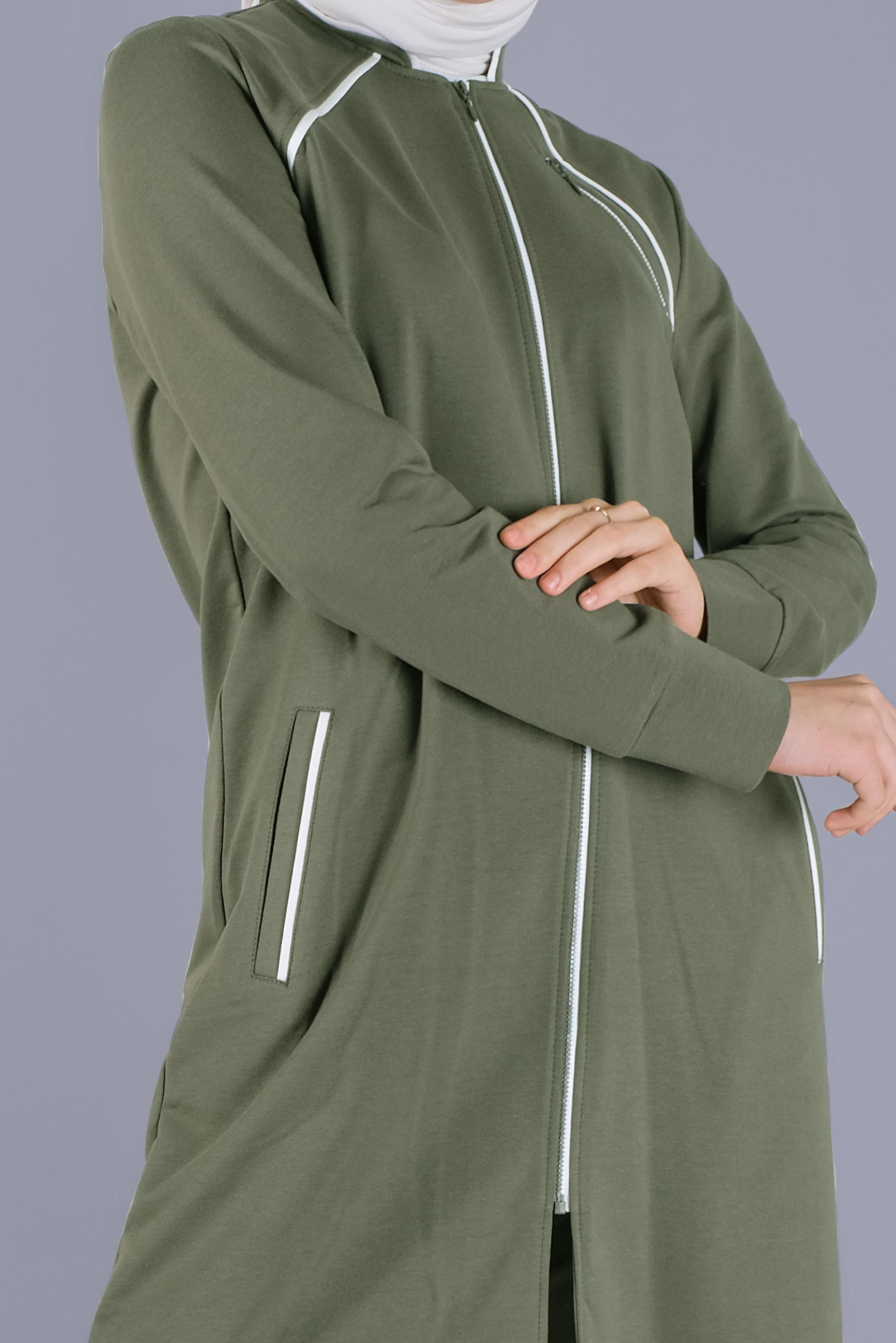 Vêtements hijab KAKI ENSEMBLE DE SURVÊTEMENT 2 PIÈCES AVEC FERMETURE ÉCLAIR 41515