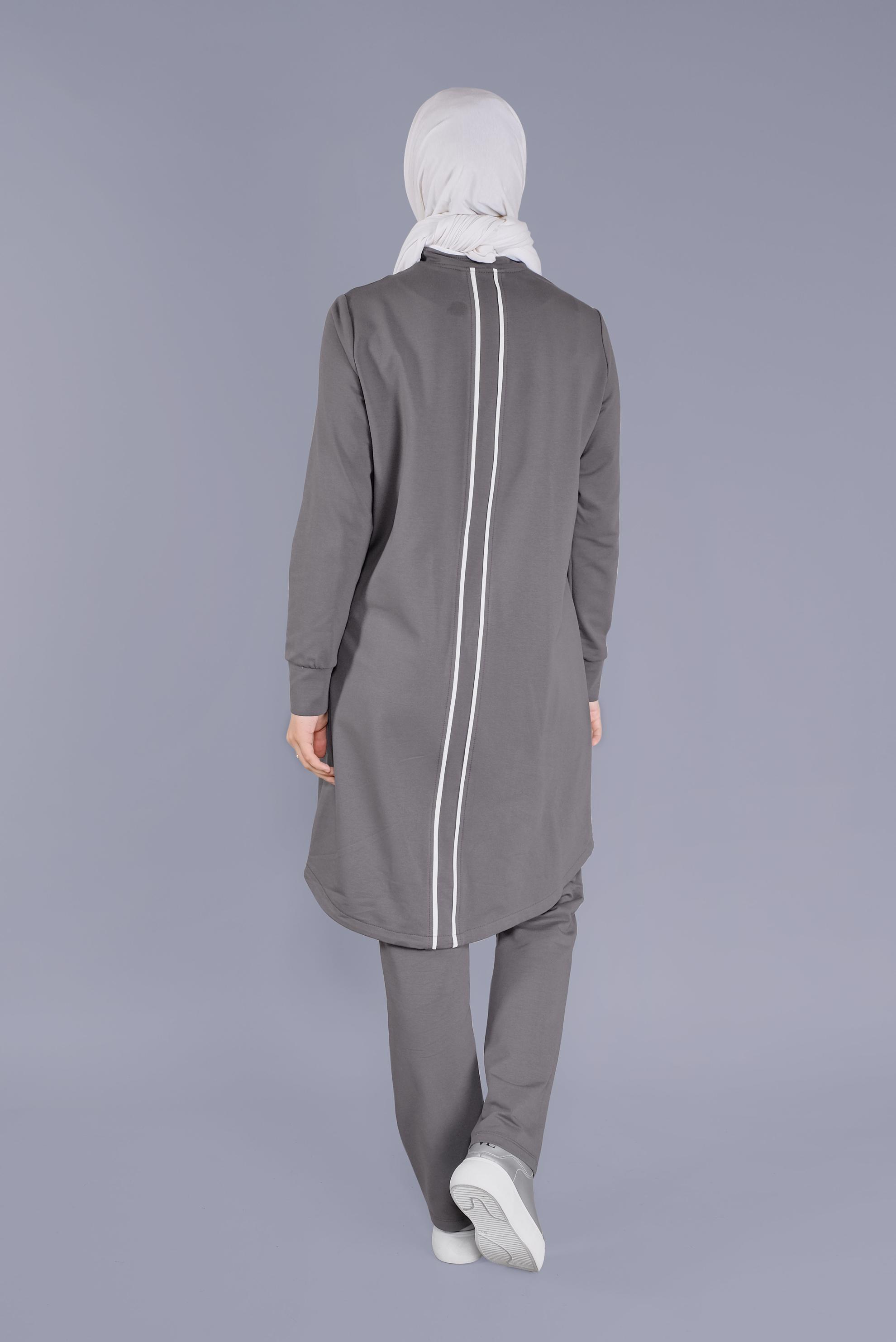 Vêtements hijab GRIS ENSEMBLE DE SURVÊTEMENT 2 PIÈCES AVEC FERMETURE ÉCLAIR 41515