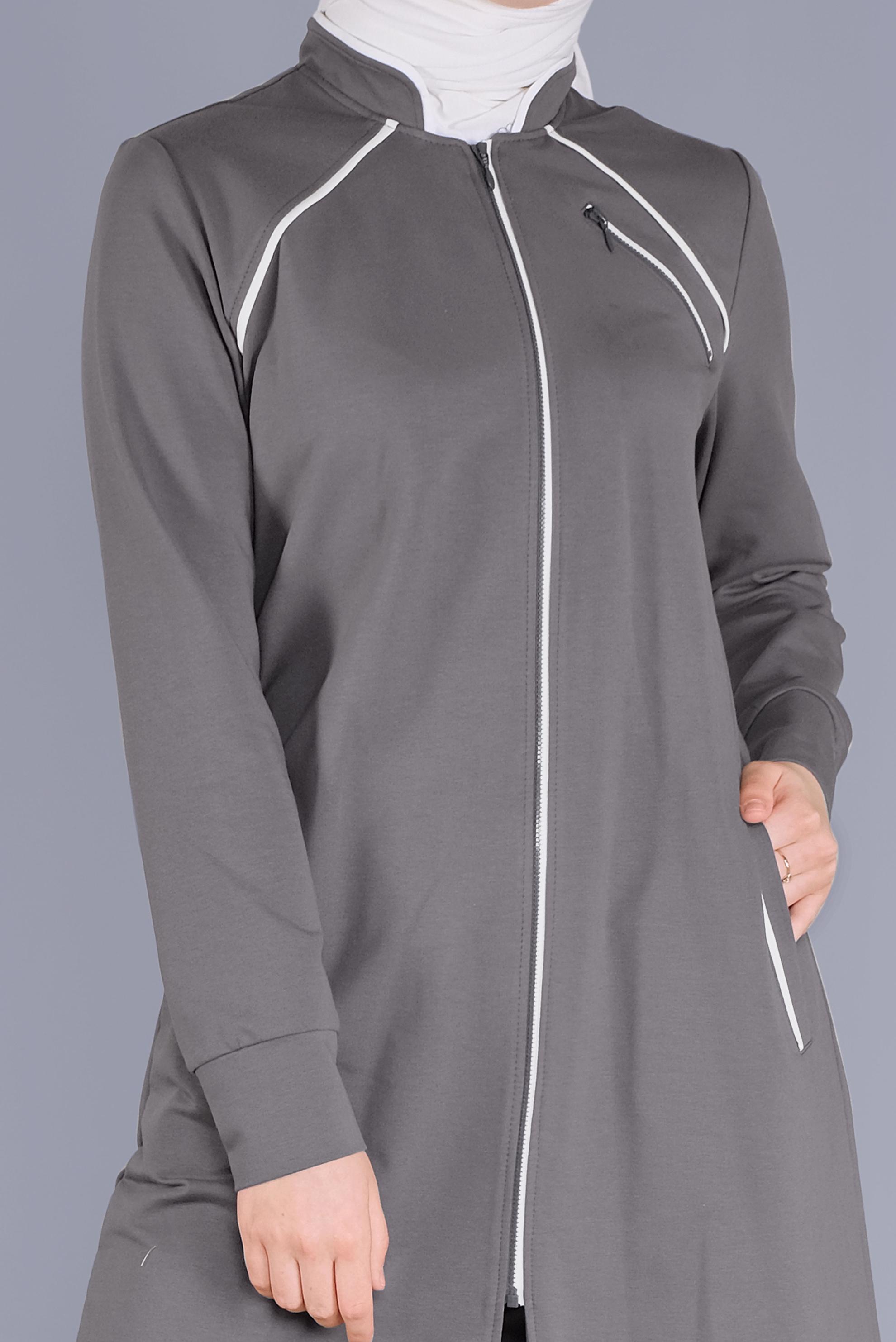 Vêtements hijab GRIS ENSEMBLE DE SURVÊTEMENT 2 PIÈCES AVEC FERMETURE ÉCLAIR 41515