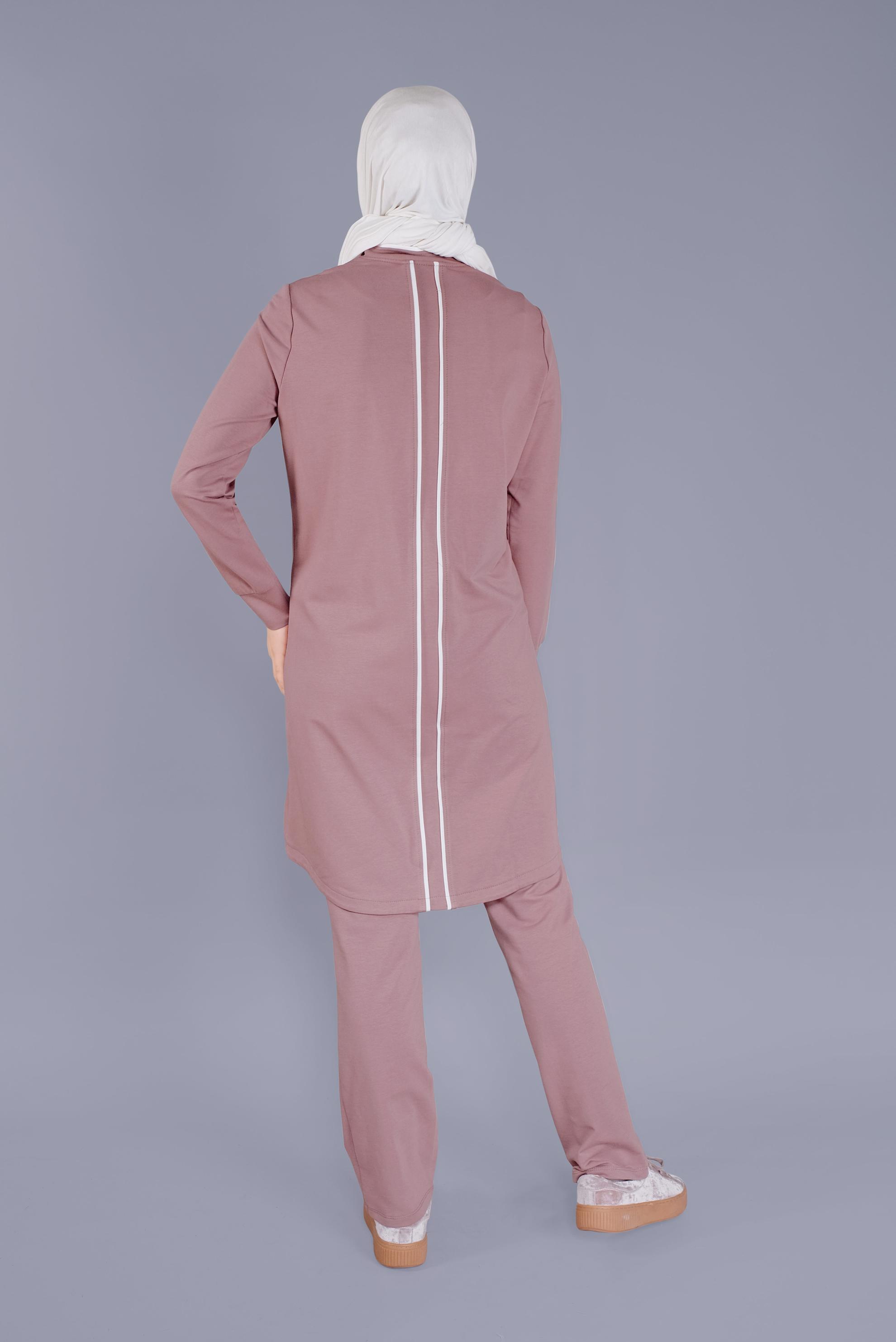 Tesettür giyim PUDRA FERMUAR DETAYLI İKİLİ PANT. EŞOFMAN TAKIMI 41515 