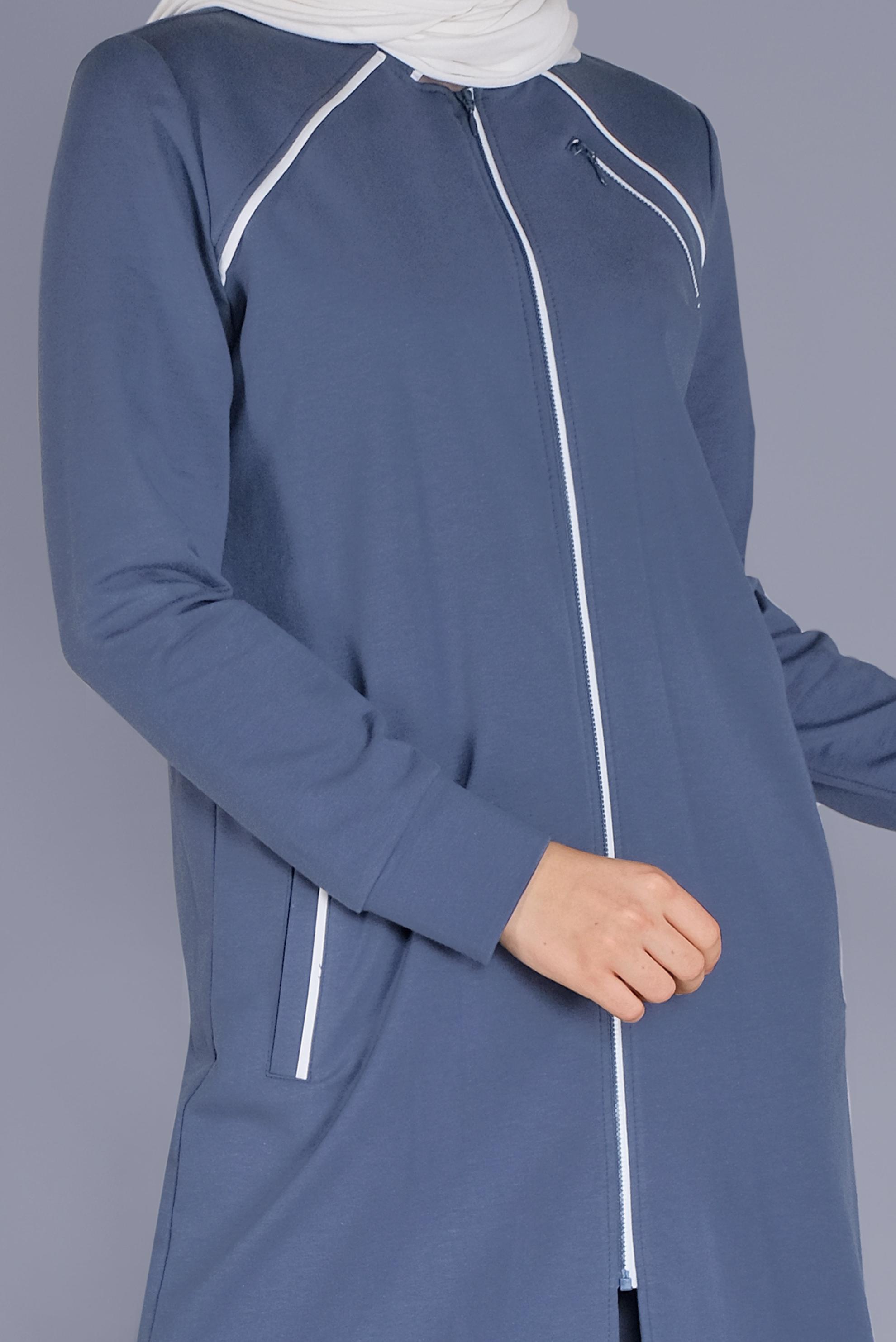 Vêtements hijab BLEU MARINE ENSEMBLE DE SURVÊTEMENT 2 PIÈCES AVEC FERMETURE ÉCLAIR 41515