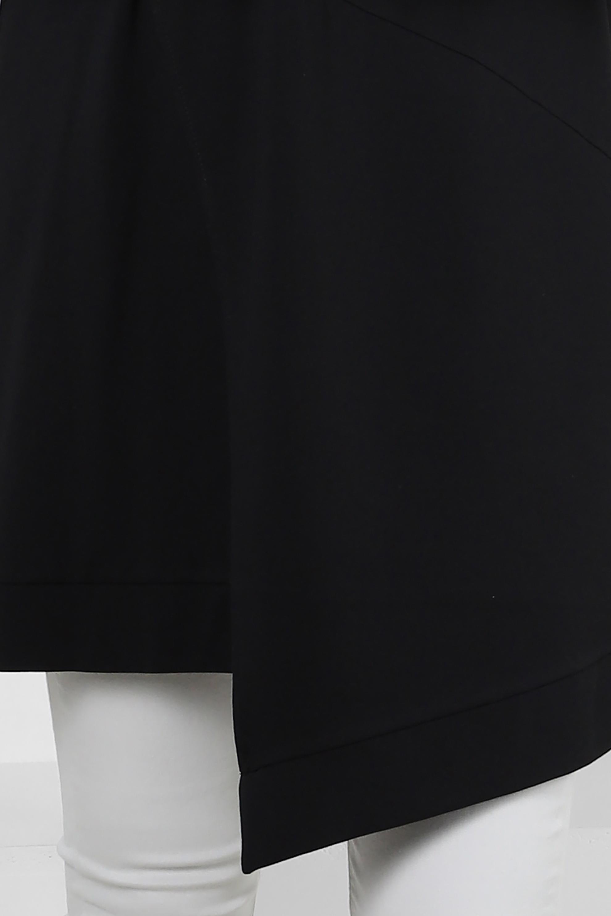 Tesettür giyim SİYAH ASİMETRİK KESİMLİ KAPÜŞONLU EŞOFMAN TUNİK 41517