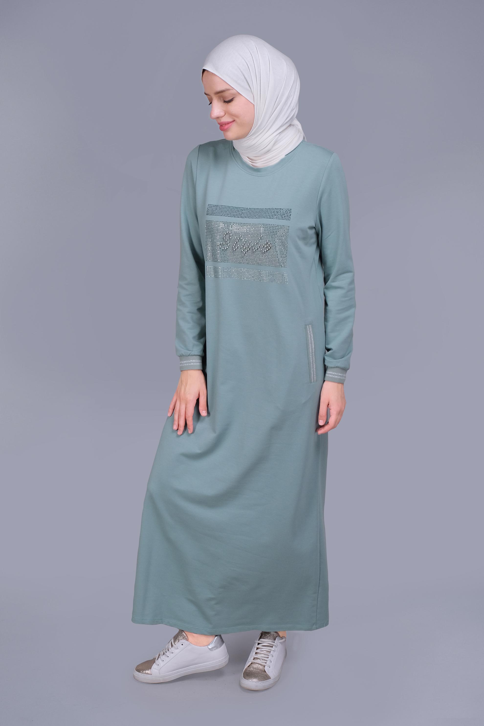 Hijab clothing BLUE BEADED TRACKSUIT DRESS 41570 