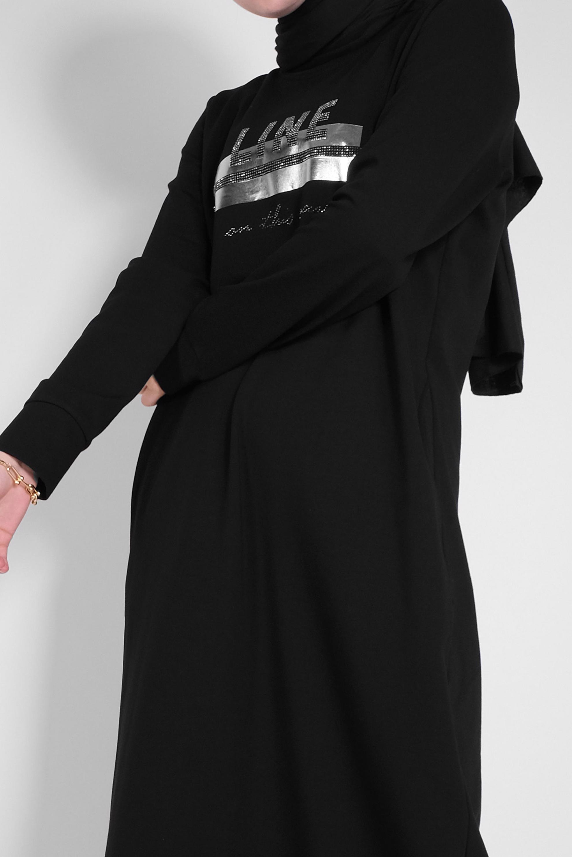 Hijab clothing BLACK STONE PRINTED TRACKSUIT DRESS 41571 