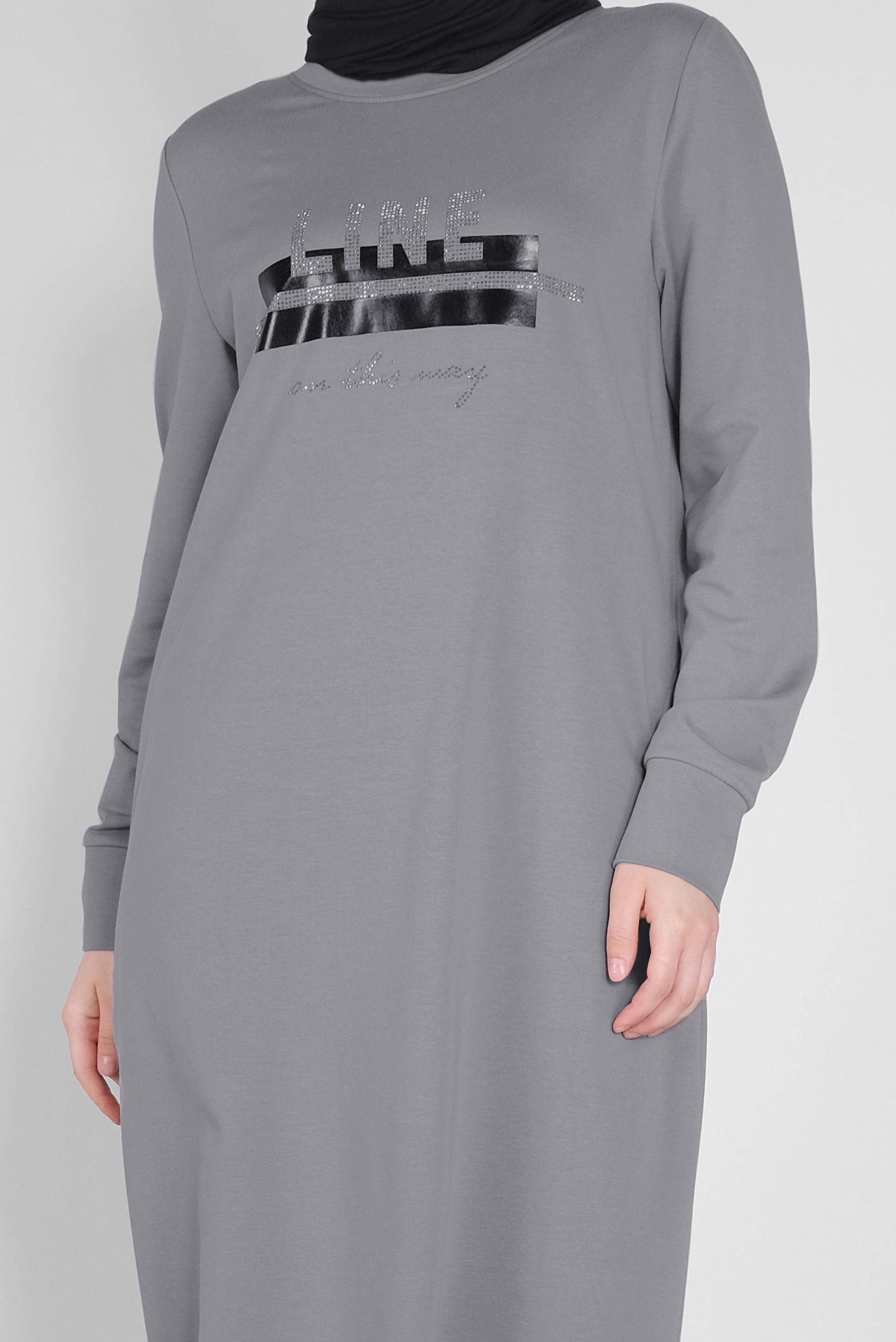 Vêtements hijab GRIS ROBE DE SURVÊTEMENT IMPRIMÉ PIERRE 41571 