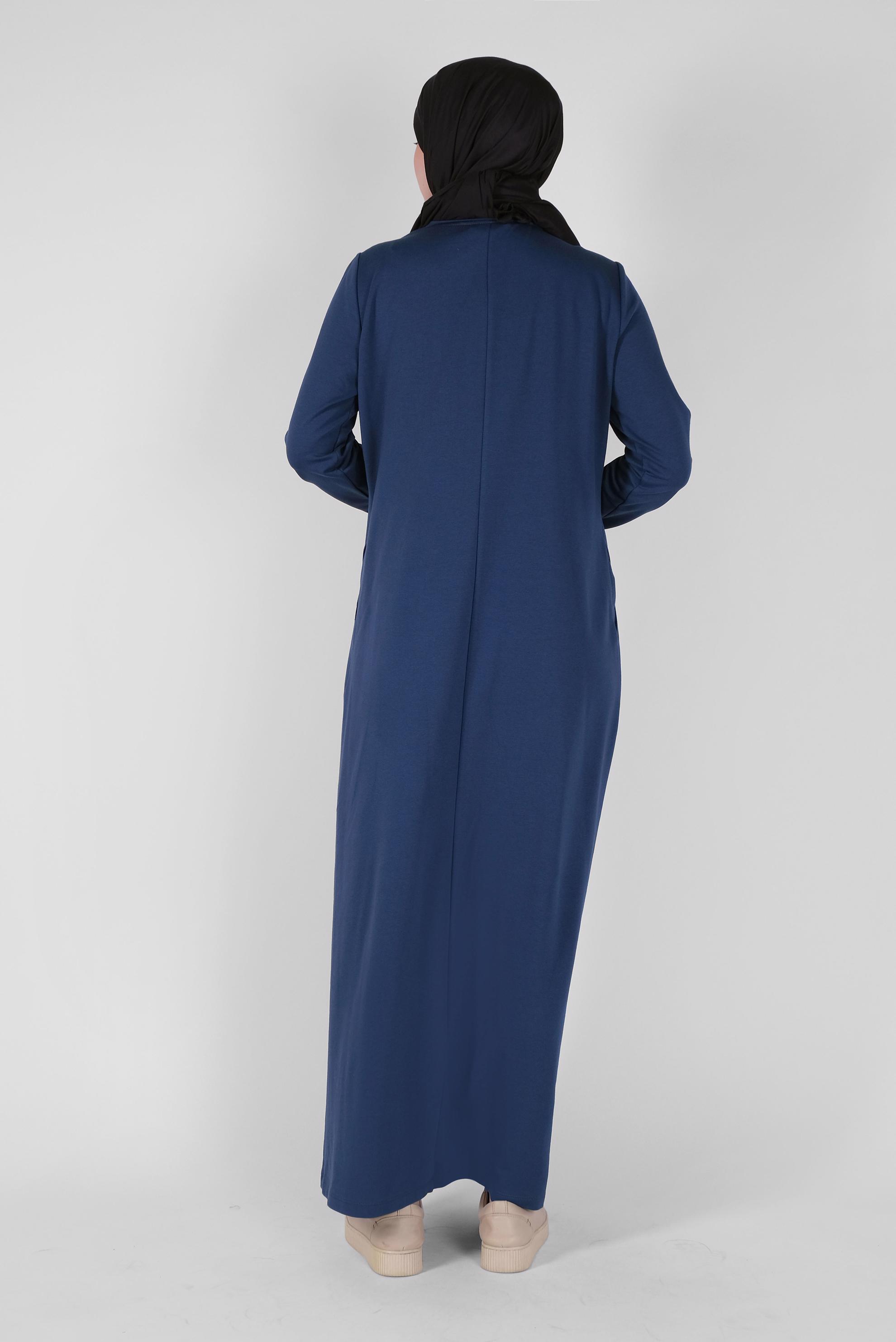 Vêtements hijab BLEU MARINE ROBE DE SURVÊTEMENT IMPRIMÉ PIERRE 41571 