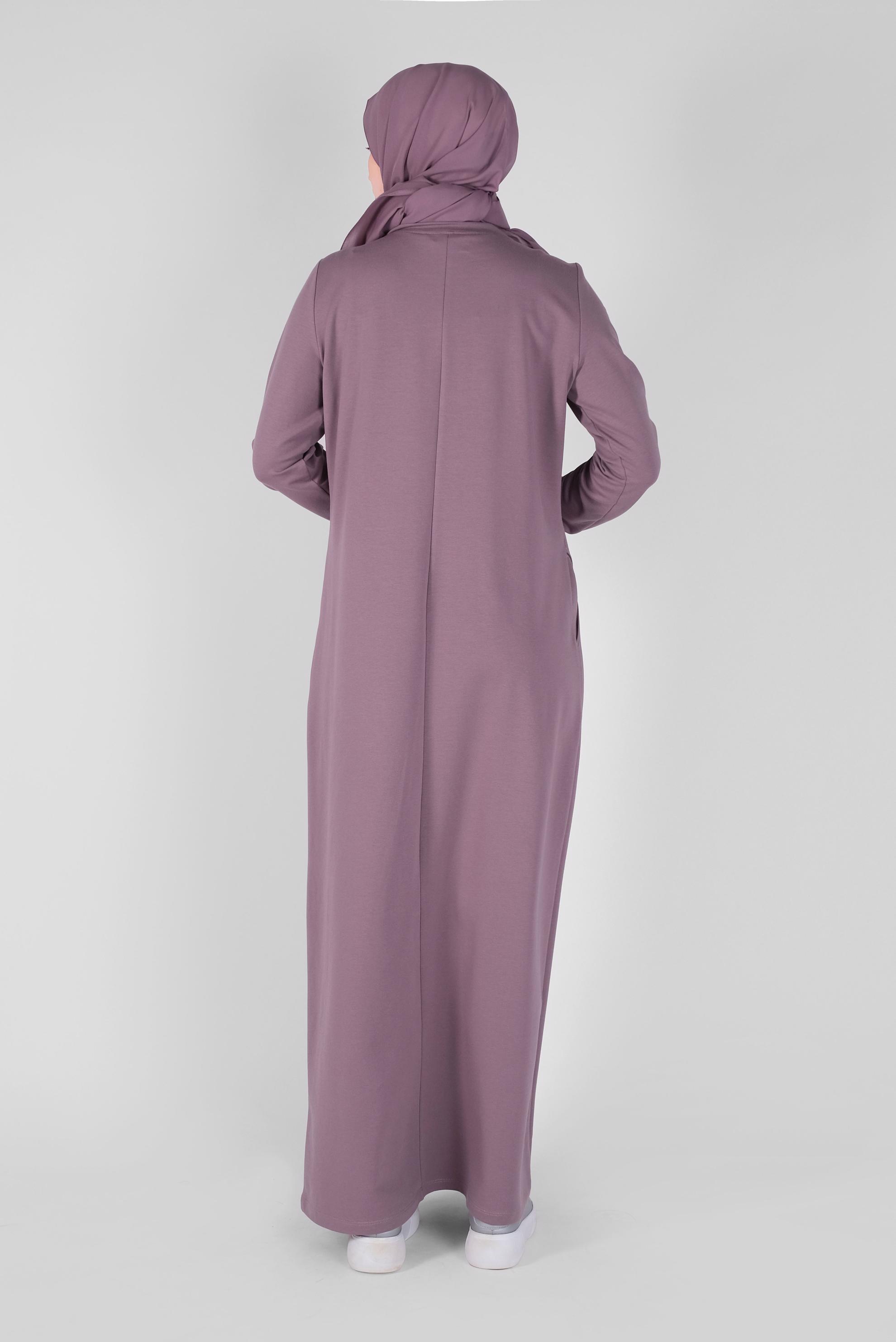 Hijab clothing PURPLE STONE PRINTED TRACKSUIT DRESS 41571 