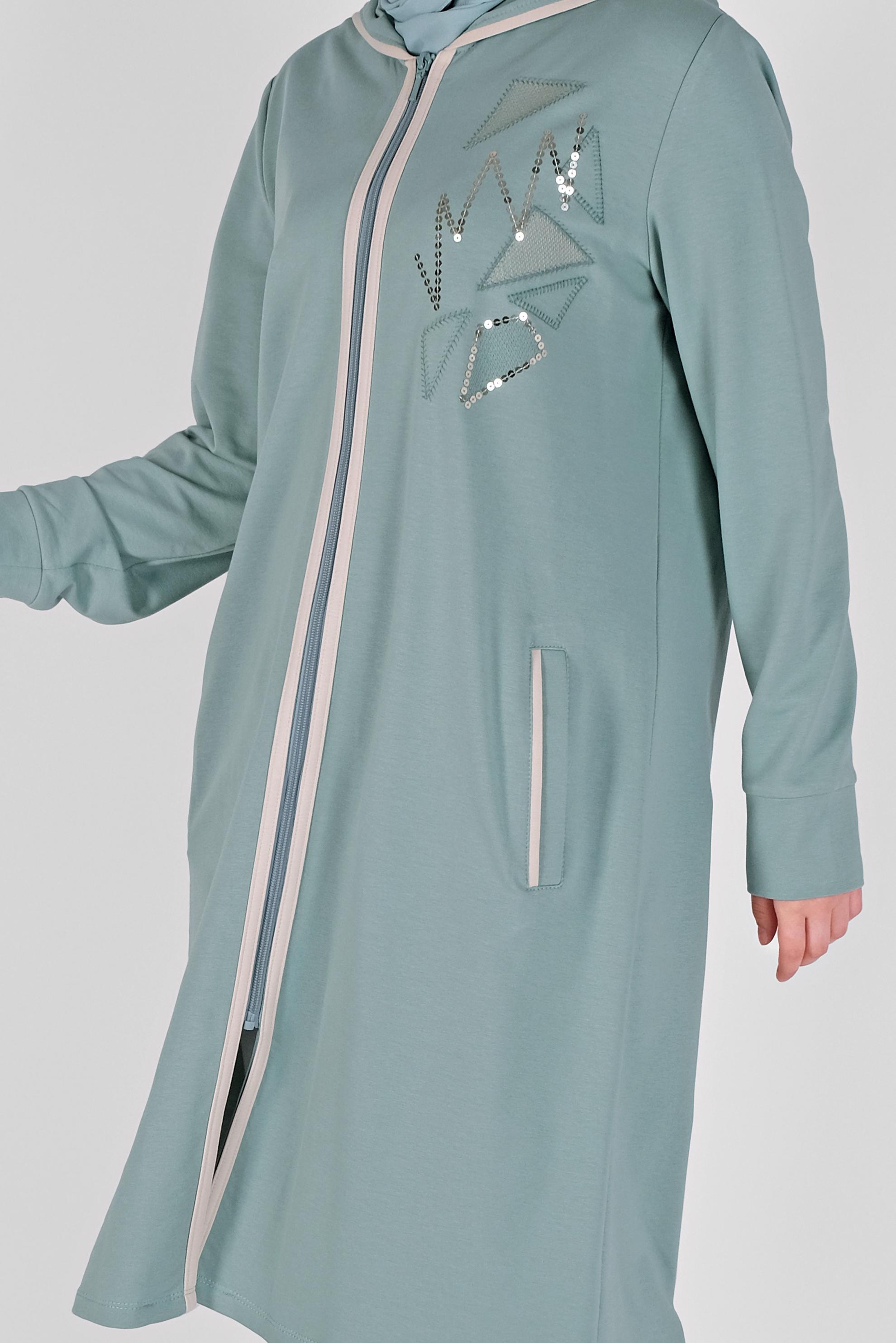 Tesettür giyim MAVİ NAKIŞLI EŞOFMAN TUNİK 41573 