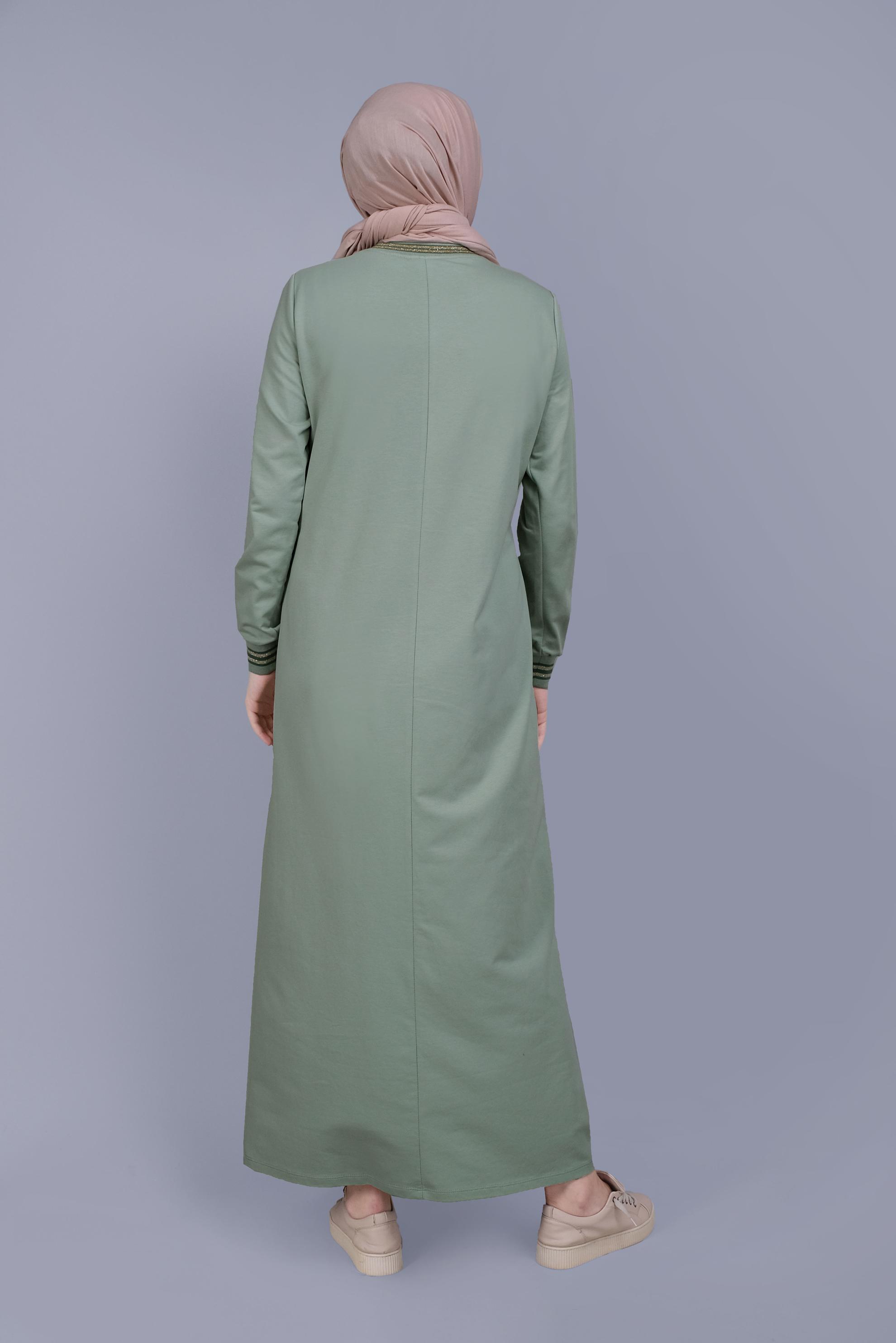 Vêtements hijab VERT ROBE DE SURVÊTEMENT BRODÉE À PAILLETTES 41612