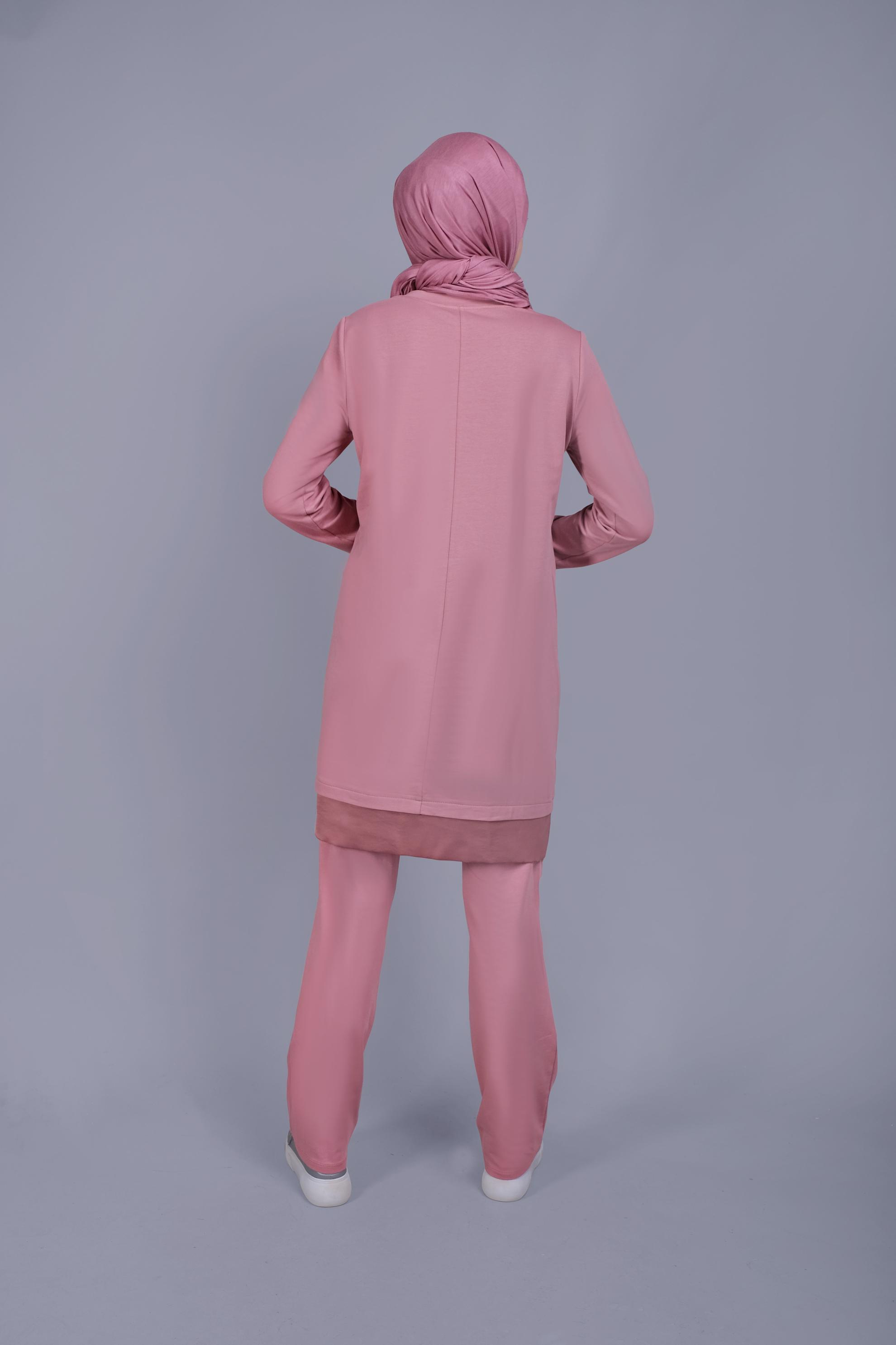 Vêtements hijab ROSE SURVÊTEMENT À POCHES À FERMETURE ÉCLAIR 41636