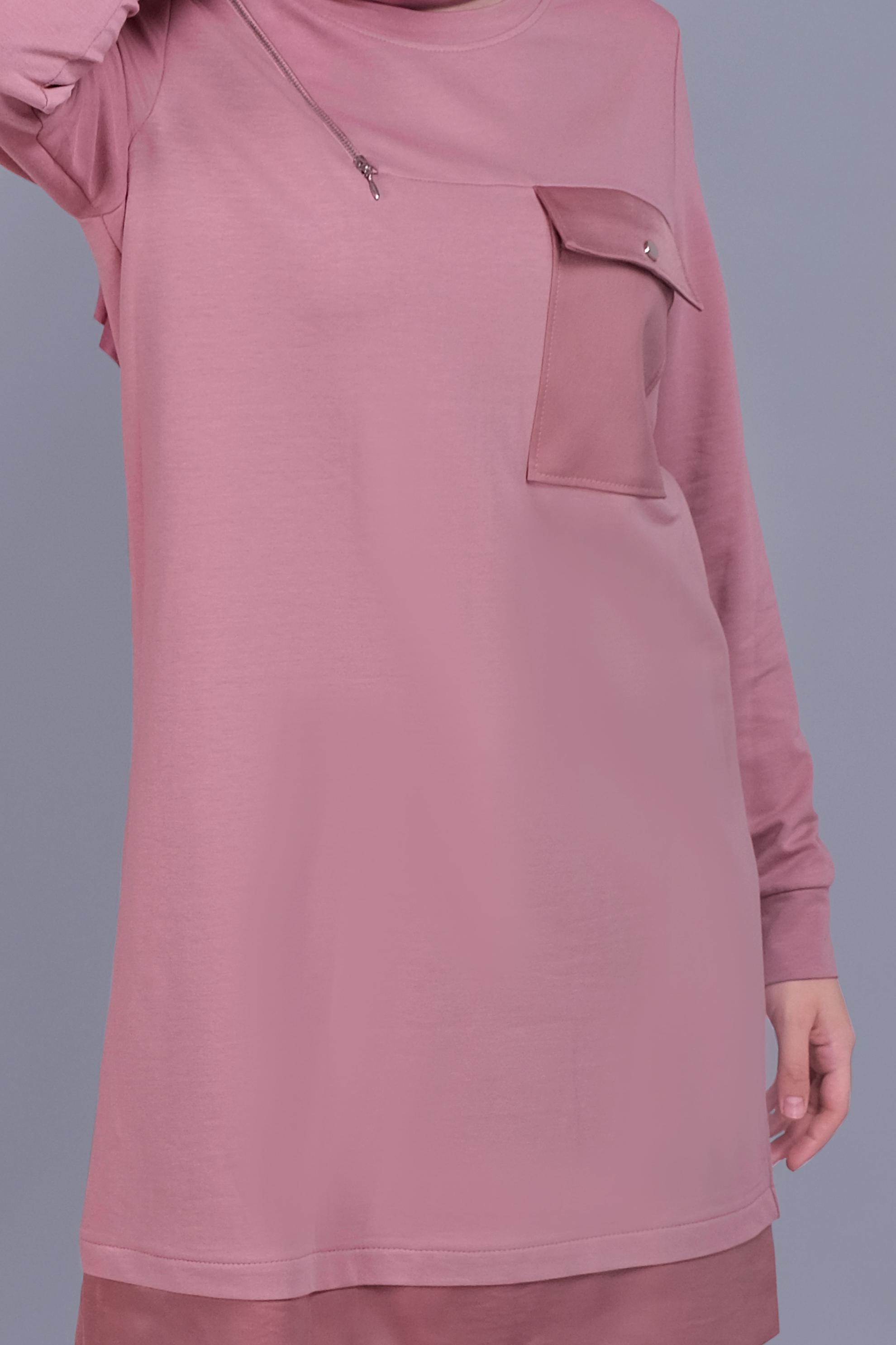 Vêtements hijab ROSE SURVÊTEMENT À POCHES À FERMETURE ÉCLAIR 41636