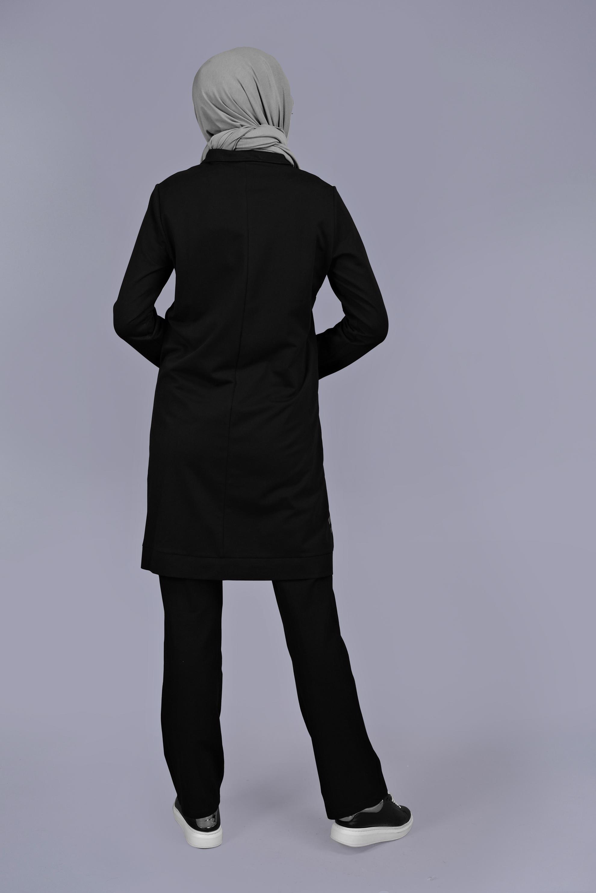 Tesettür giyim SİYAH ŞERİT DETAYLI EŞOFMAN TAKIM 41647 