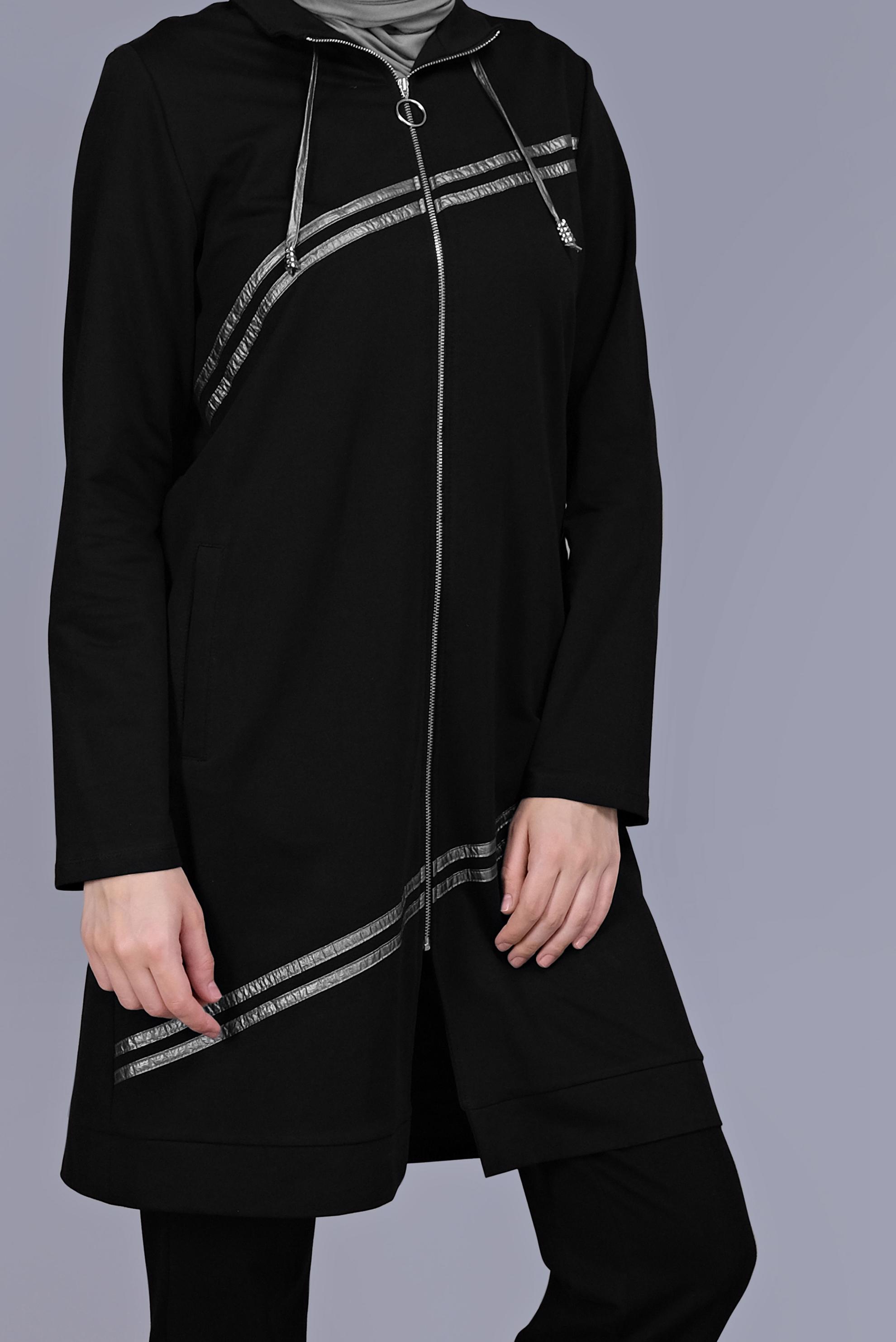 Tesettür giyim SİYAH ŞERİT DETAYLI EŞOFMAN TAKIM 41647 