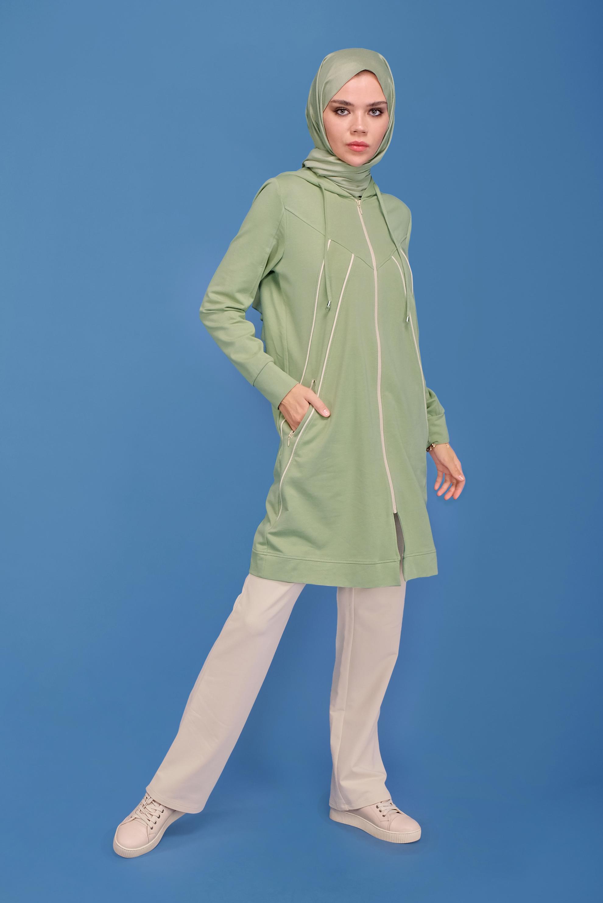 Vêtements hijab VERT ENSEMBLE SURVÊTEMENT 2 PIÈCES AVEC PANTALON 41649