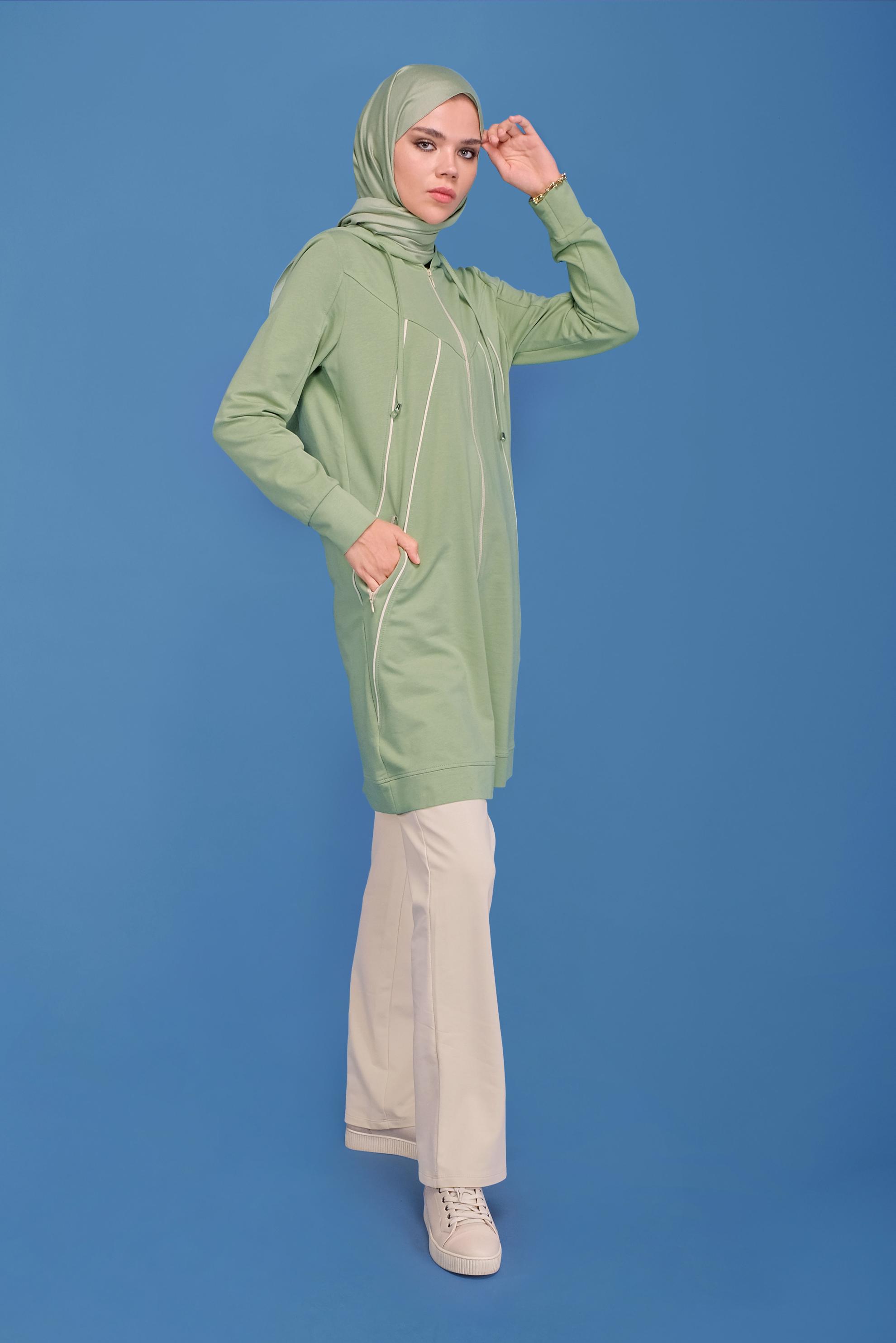 Vêtements hijab VERT ENSEMBLE SURVÊTEMENT 2 PIÈCES AVEC PANTALON 41649