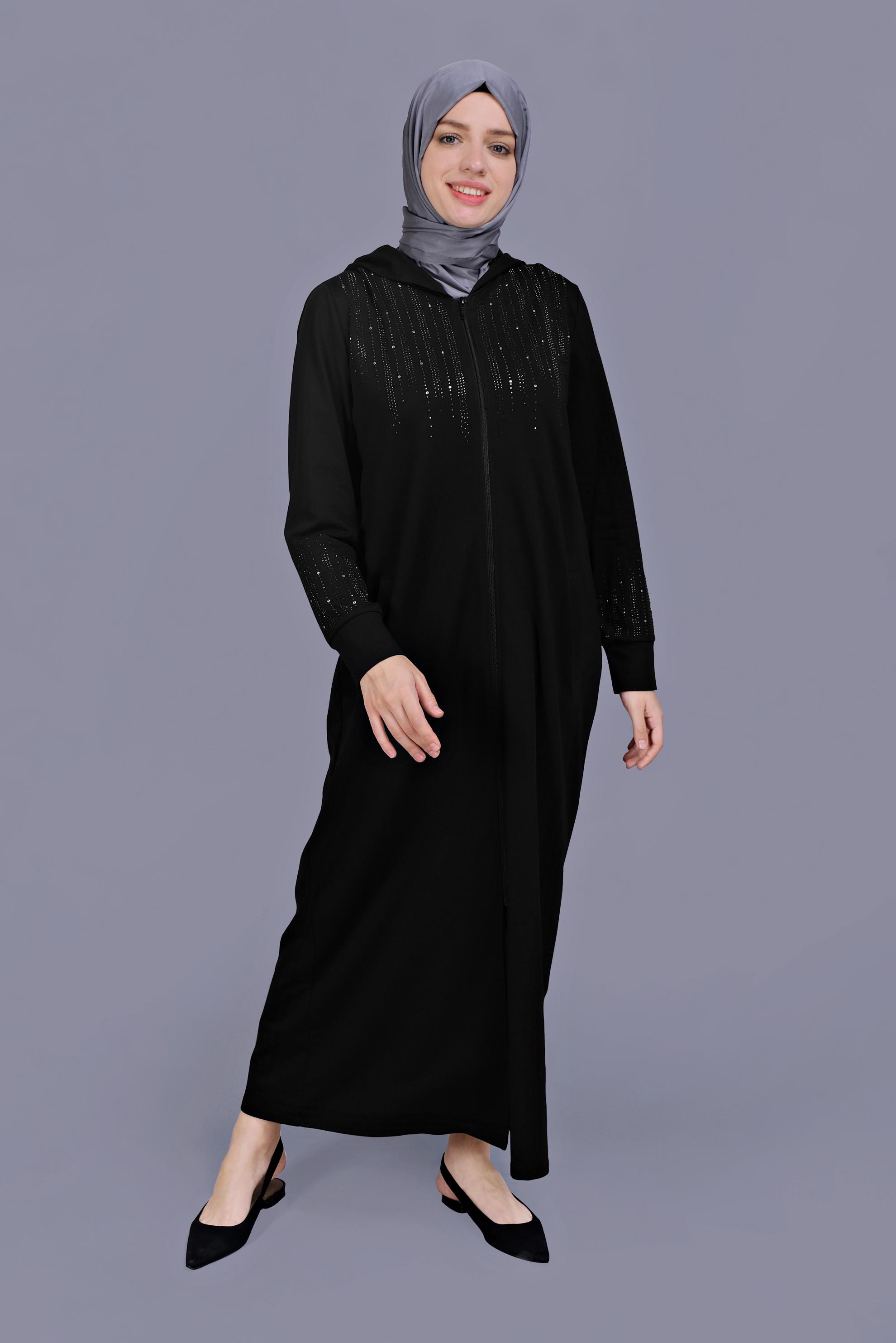 Vêtements hijab NOIR TUNIQUE DE SURVÊTEMENT IMPRIMÉ PIERRE 41653