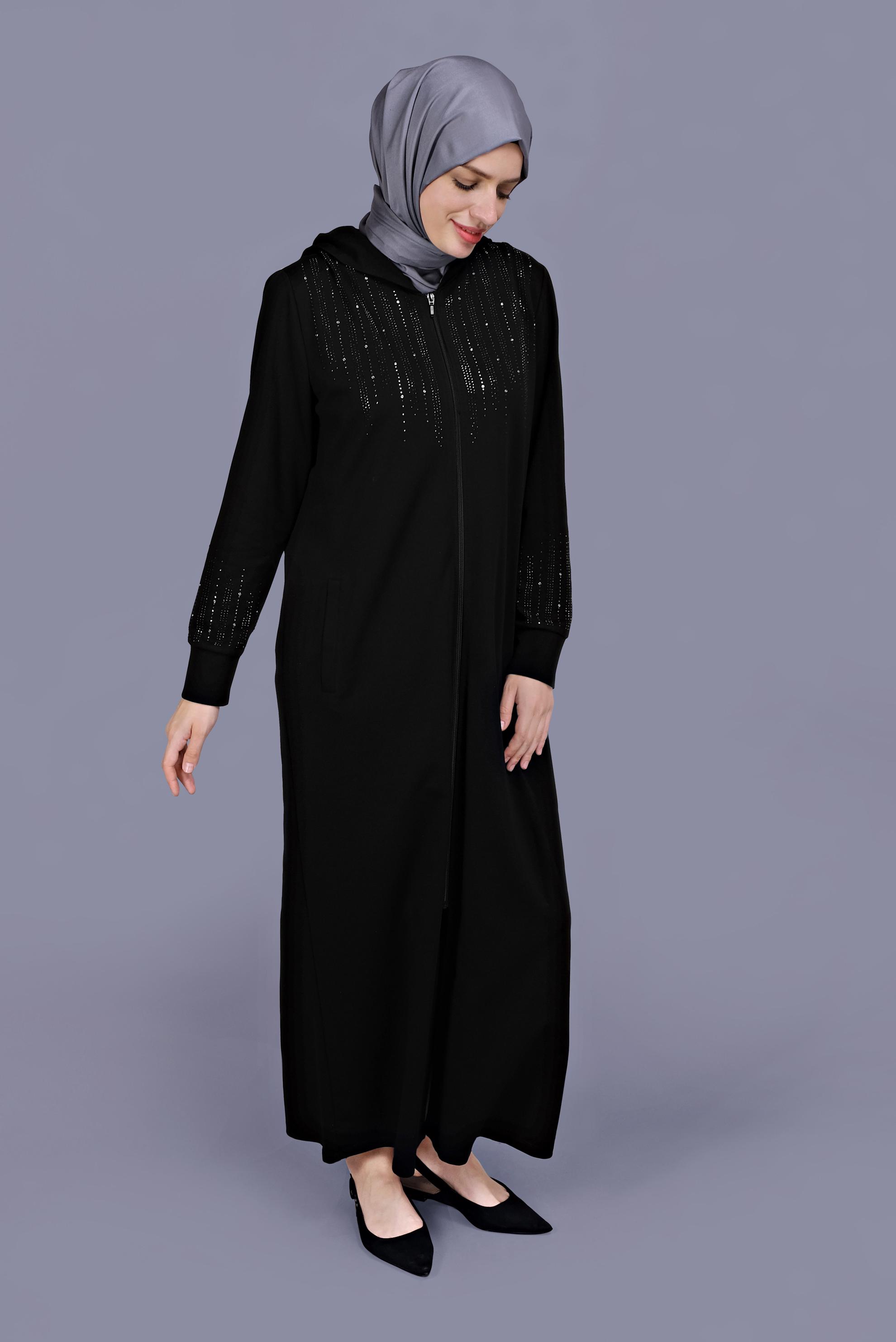 Vêtements hijab NOIR TUNIQUE DE SURVÊTEMENT IMPRIMÉ PIERRE 41653