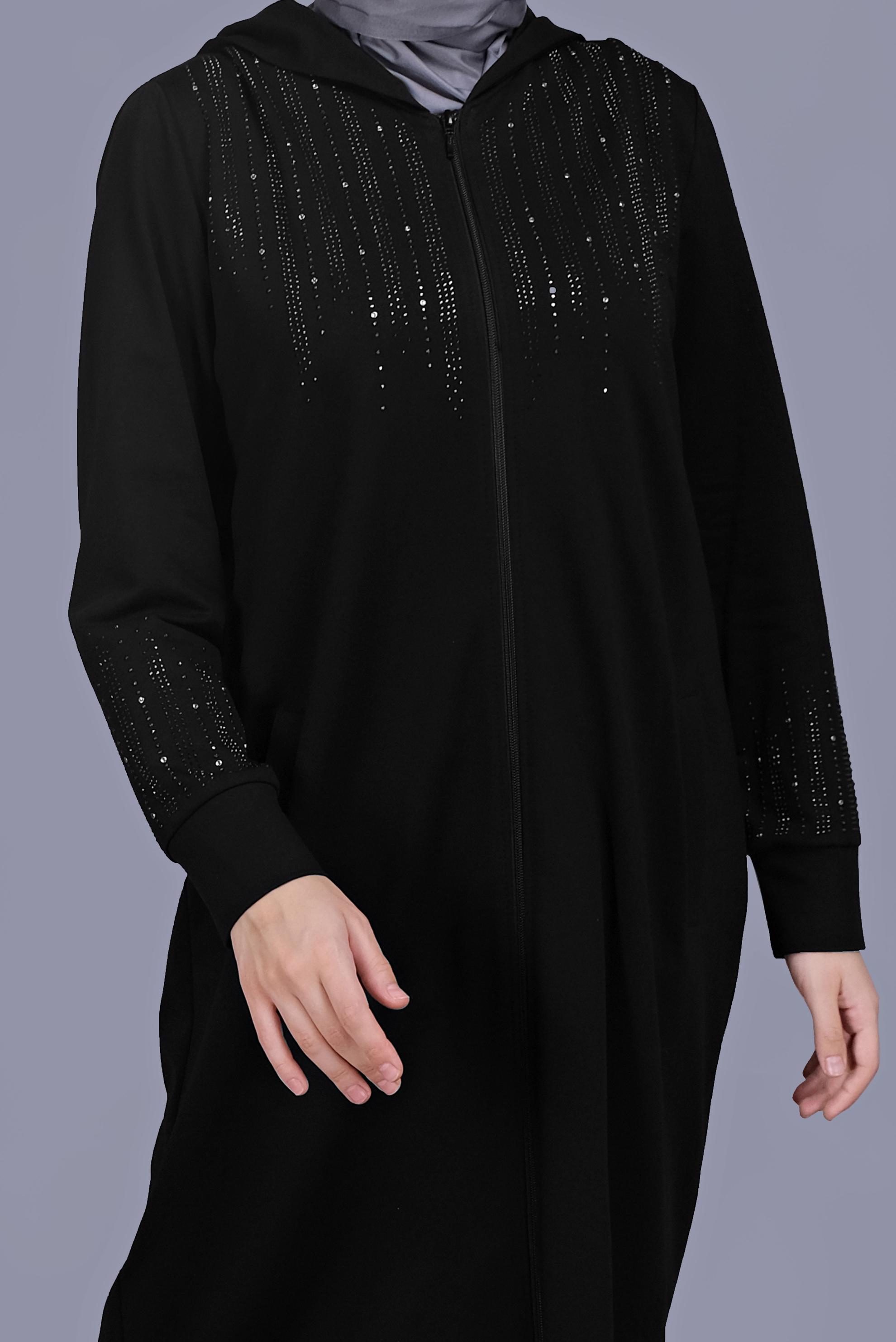 Vêtements hijab NOIR TUNIQUE DE SURVÊTEMENT IMPRIMÉ PIERRE 41653