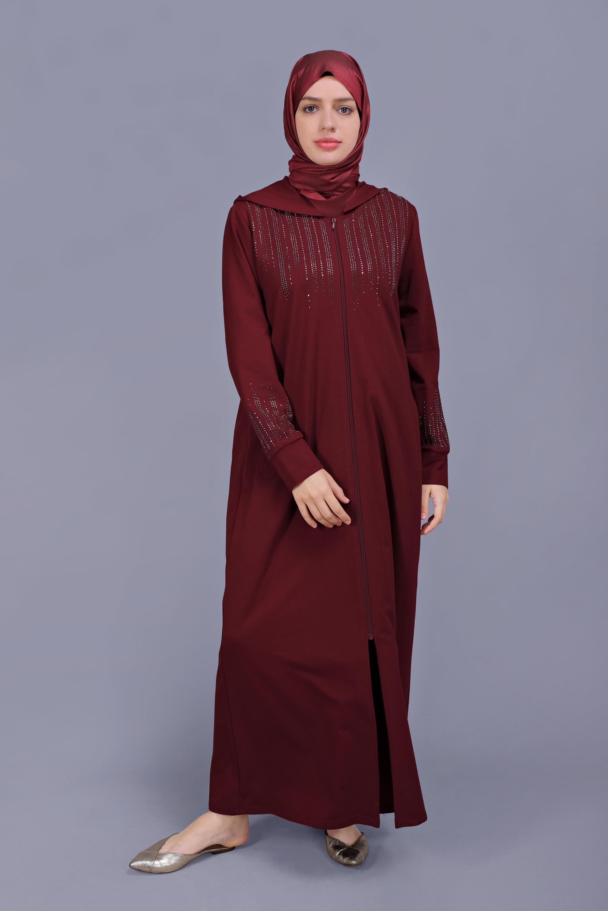 Vêtements hijab ROUGE BORDEAUX TUNIQUE DE SURVÊTEMENT IMPRIMÉ PIERRE 41653