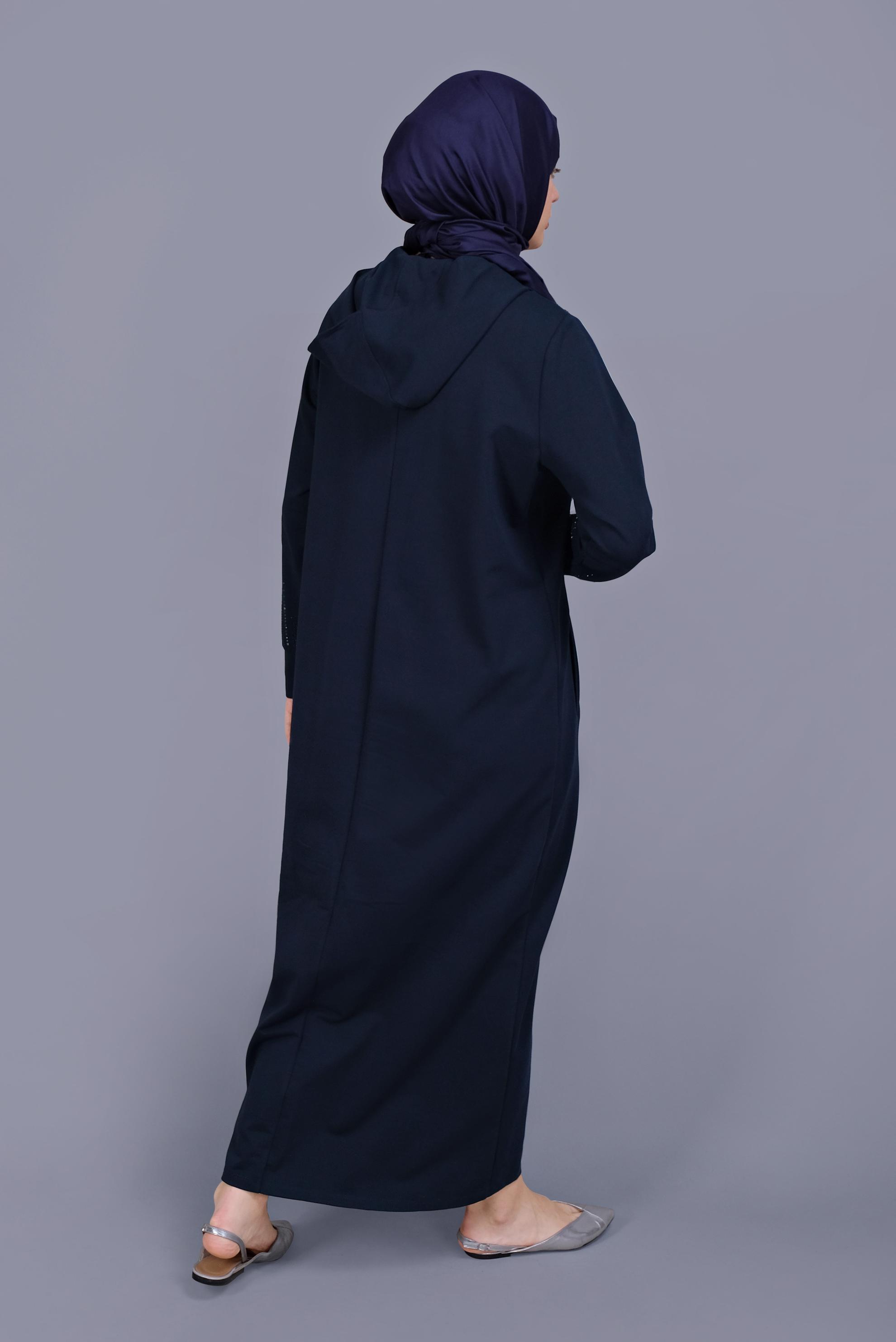 Tesettür giyim LACİVERT TAŞ BASKILI EŞOFMAN TUNİK 41653 