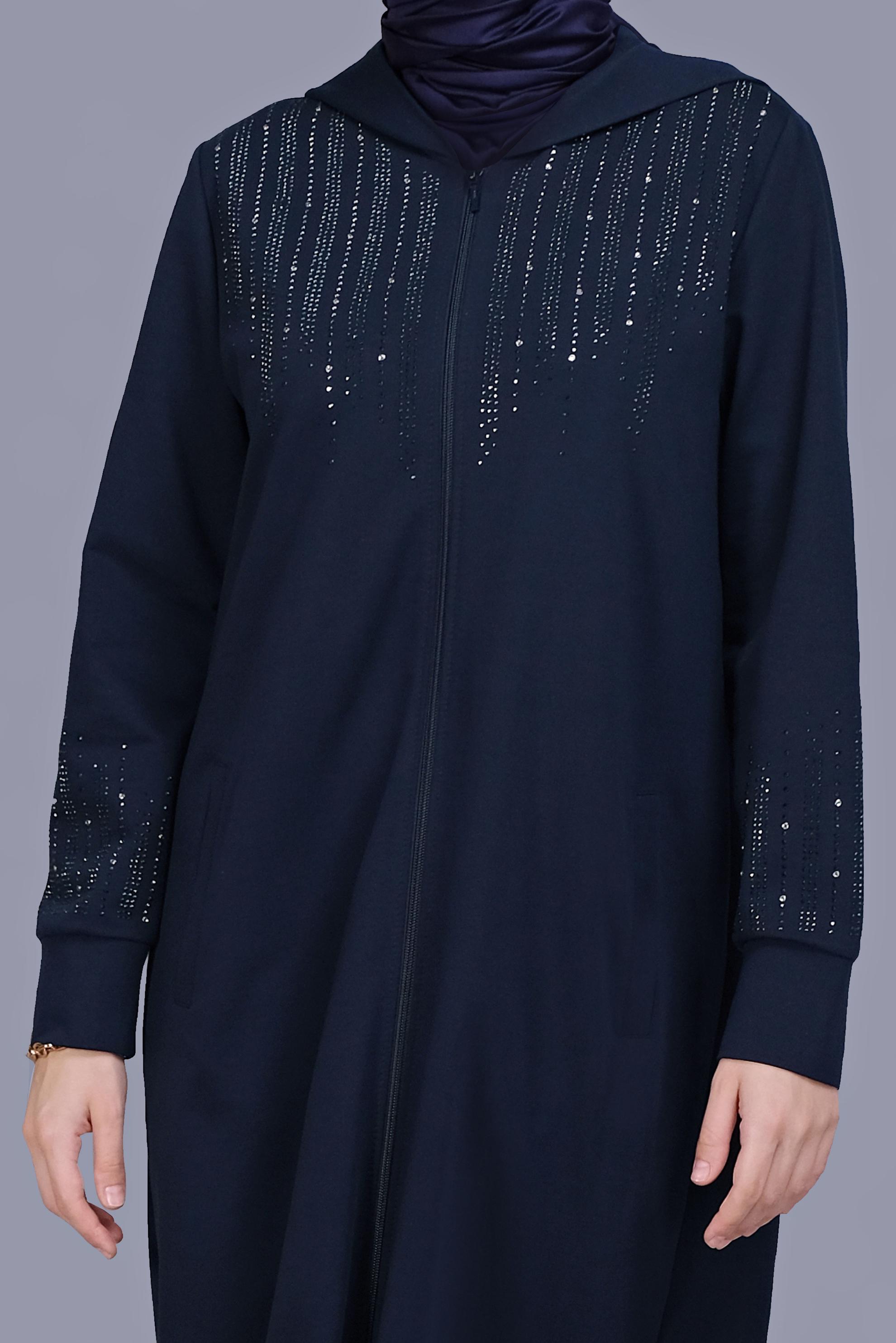 Tesettür giyim LACİVERT TAŞ BASKILI EŞOFMAN TUNİK 41653 