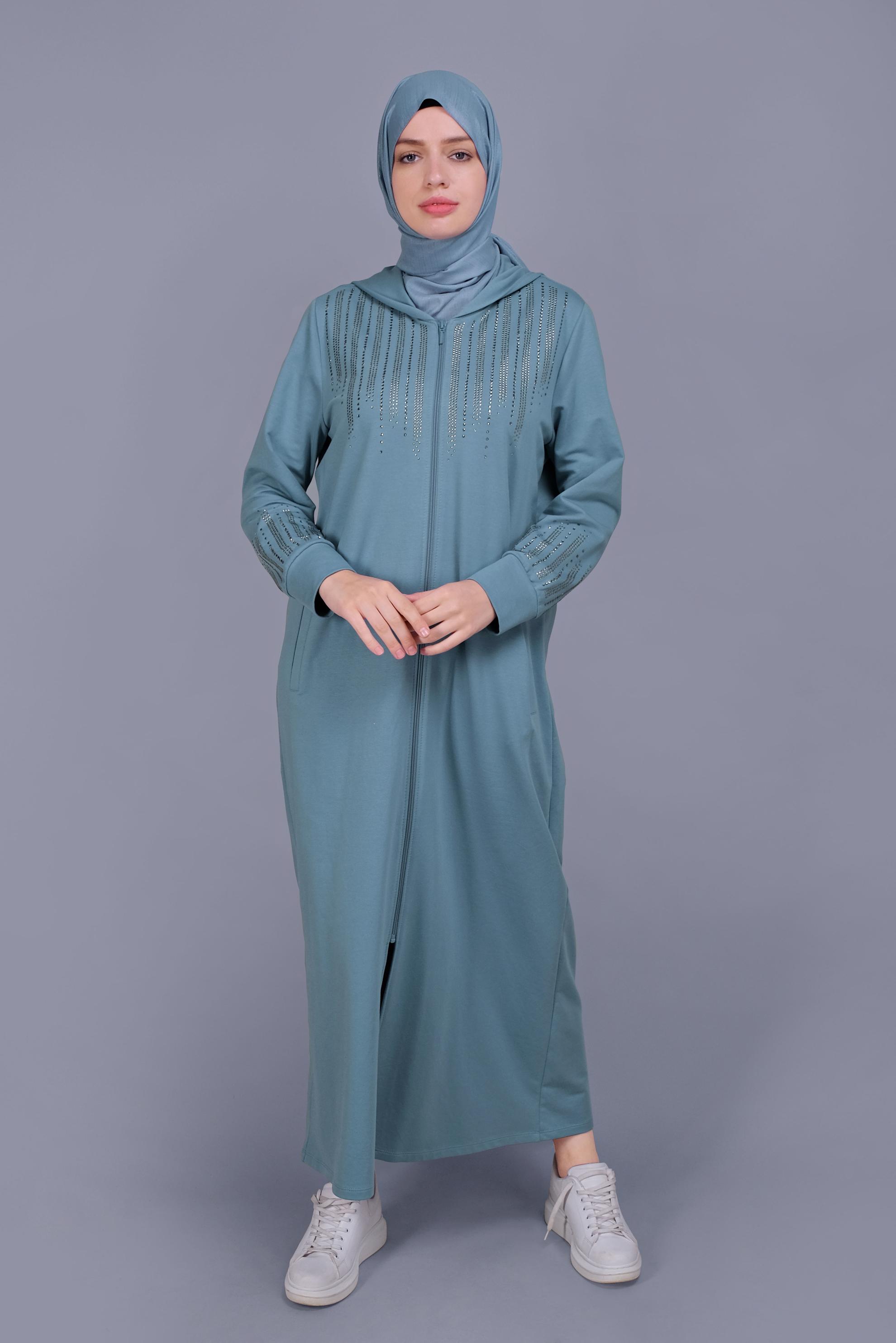Vêtements hijab BLEU TUNIQUE DE SURVÊTEMENT IMPRIMÉ PIERRE 41653