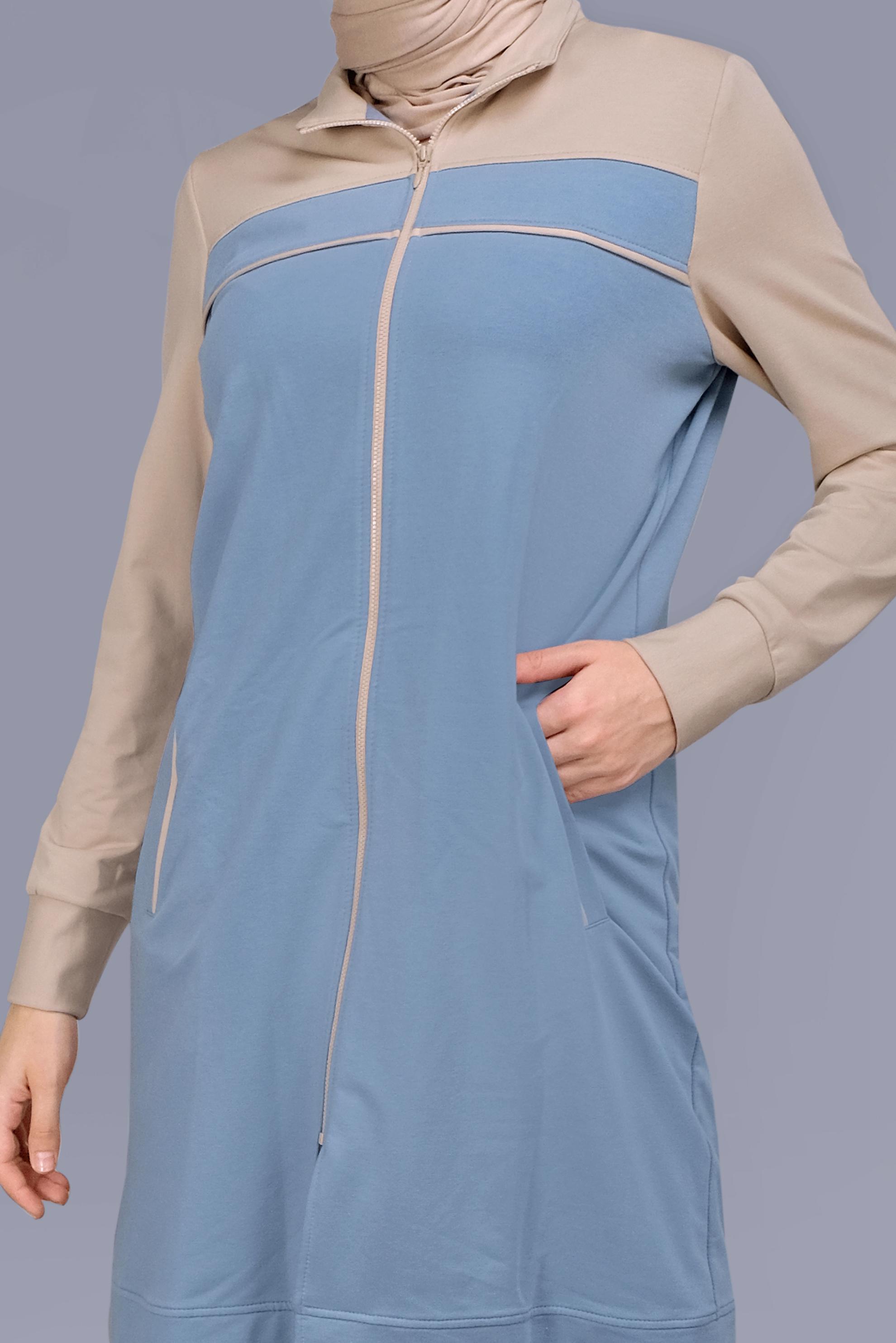 Tesettür giyim MAVİ FERMUARLI İKİ RENK EŞOFMAN TAKIM 41677