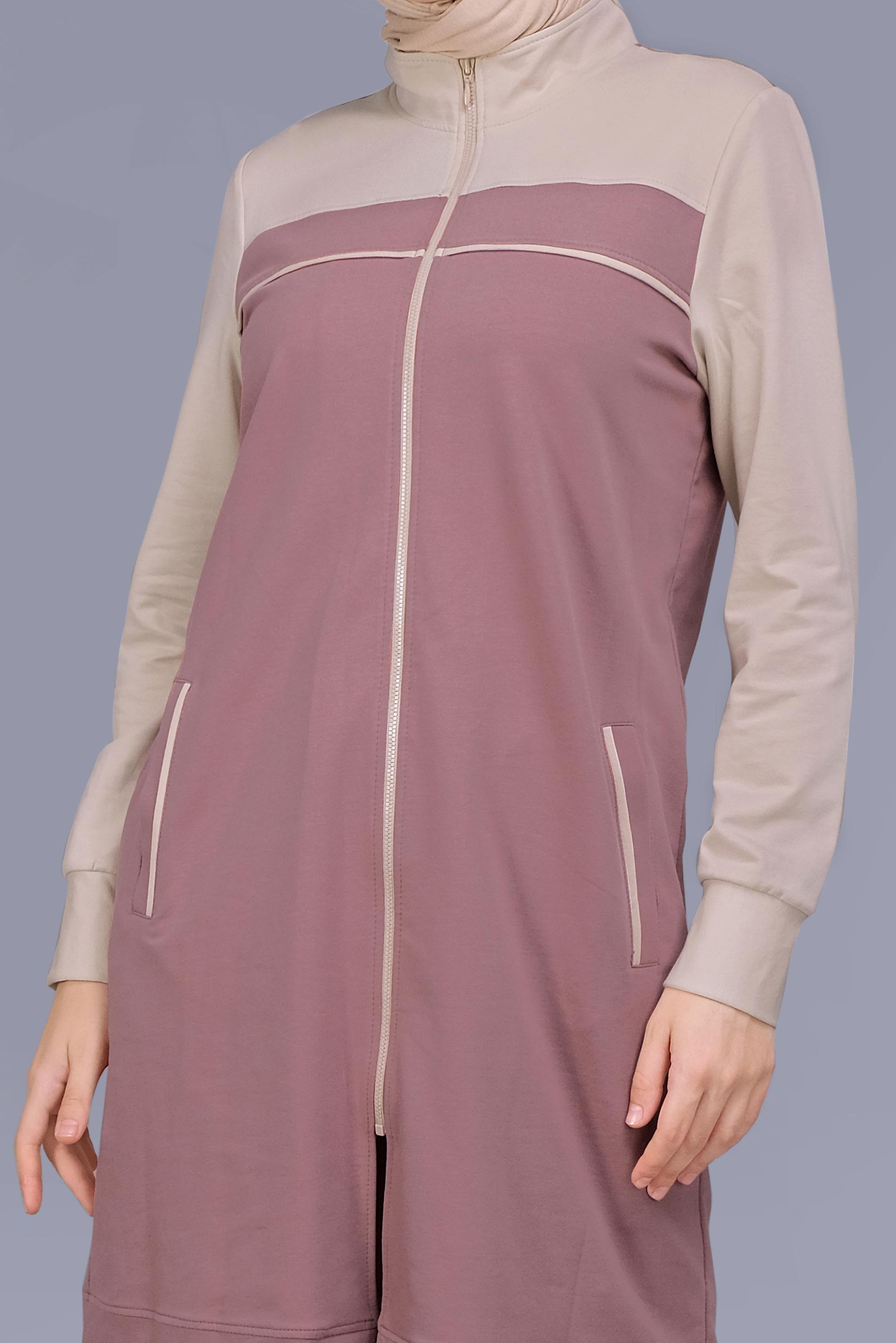 Vêtements hijab ROSE ENSEMBLE SURVÊTEMENT ZIPPÉ 2 COULEURS 41677